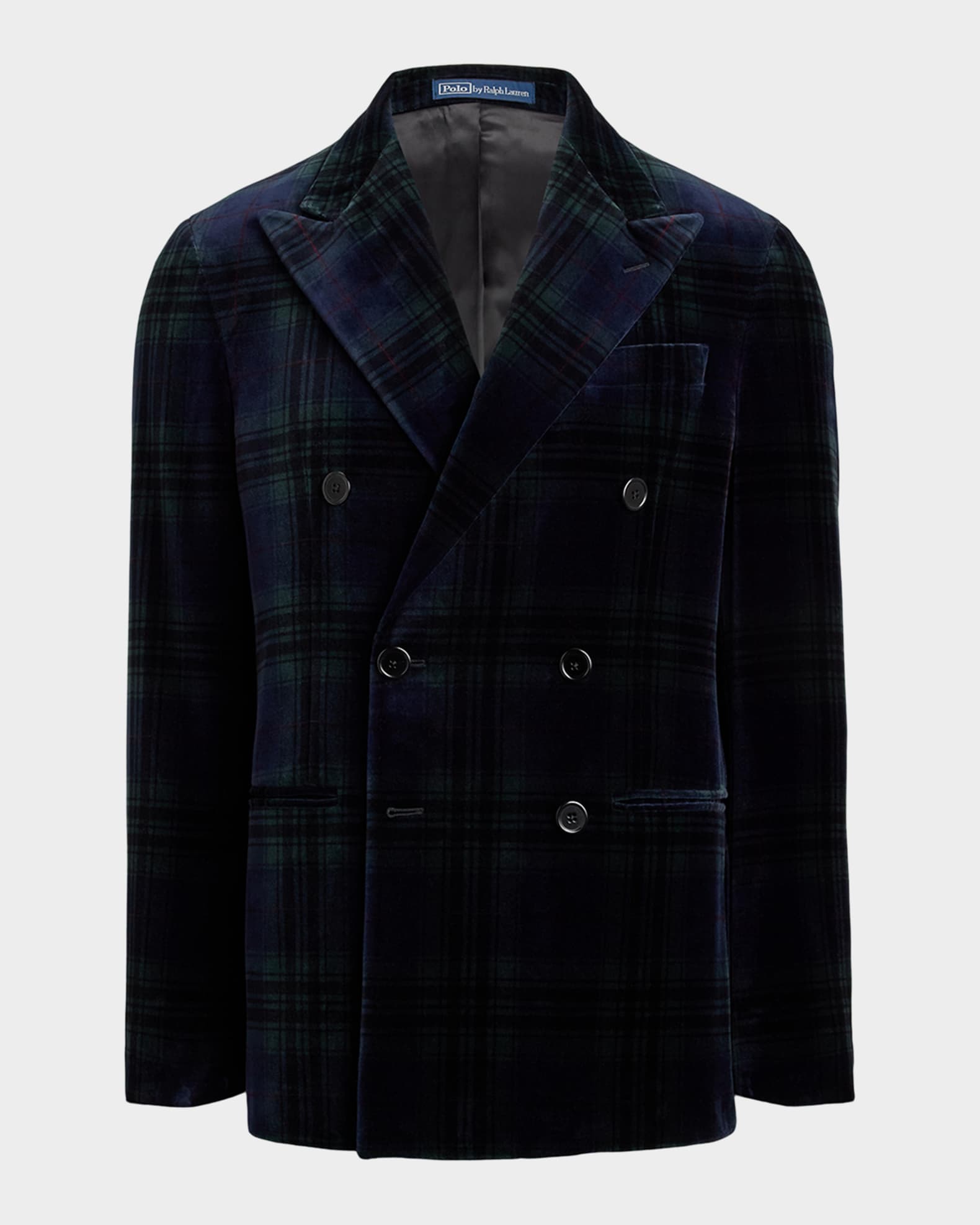 Polo Ralph Lauren Men's Plaid Velvet Double-Breasted Sport Coat