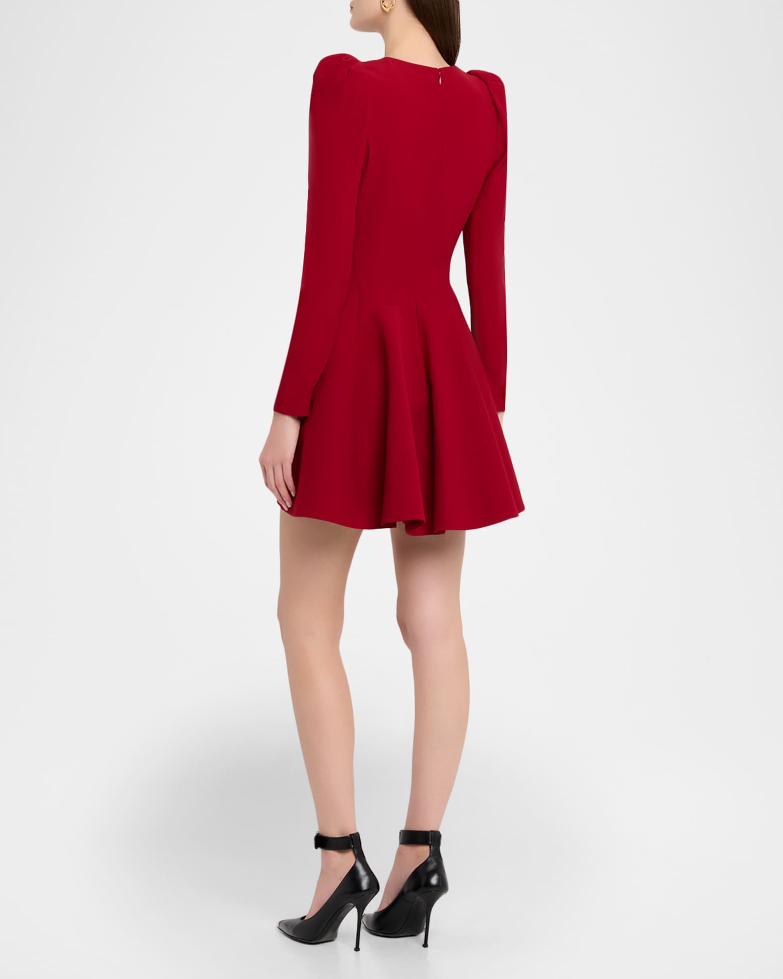McQueen Women's Leaf Crepe Minidress - Crimson - Size 10
