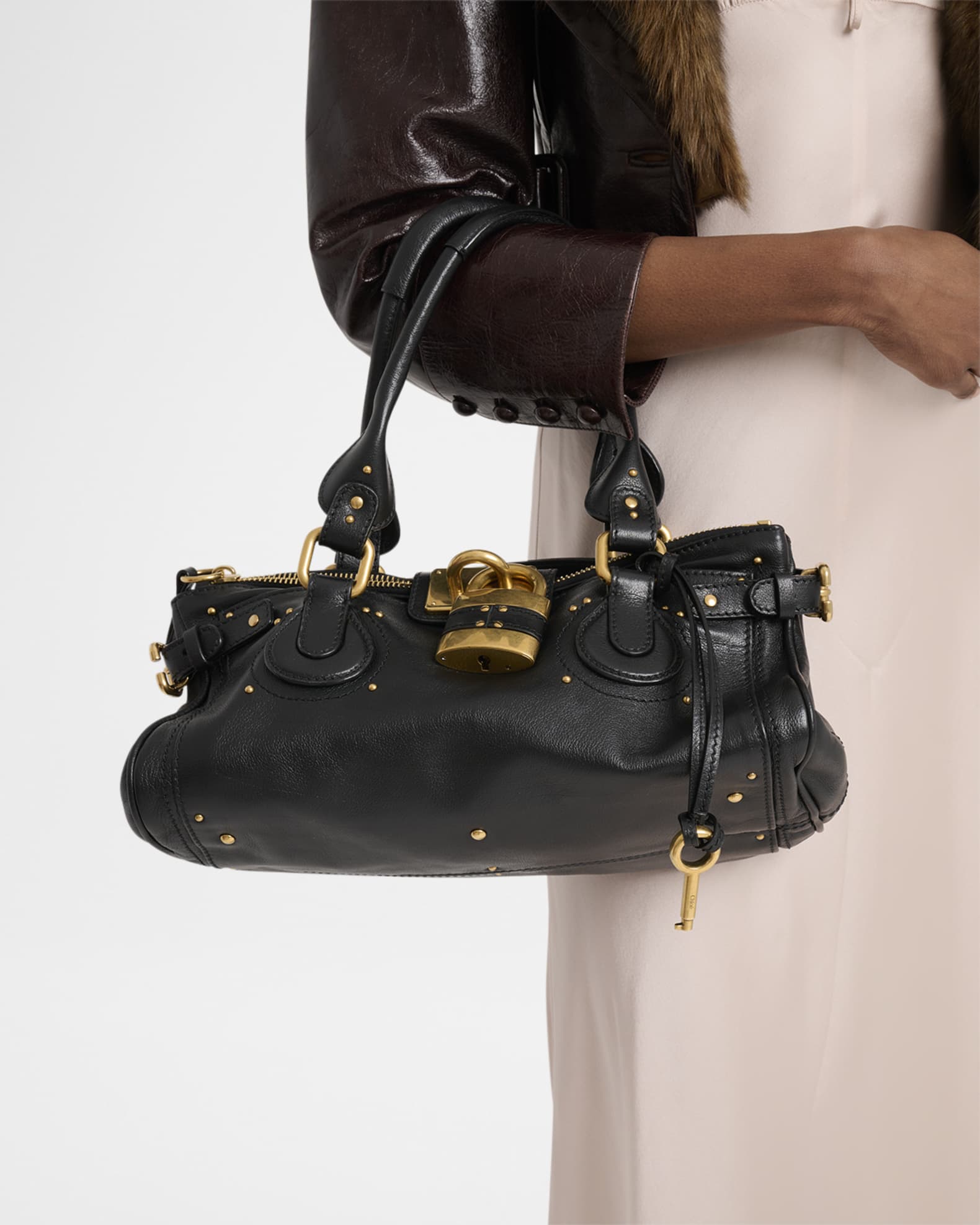 バッグ Chloe Paddington Handbag Padlock Leather Chloe Paddington Padlock Shoulder Bag in Leather | Neiman Marcus
