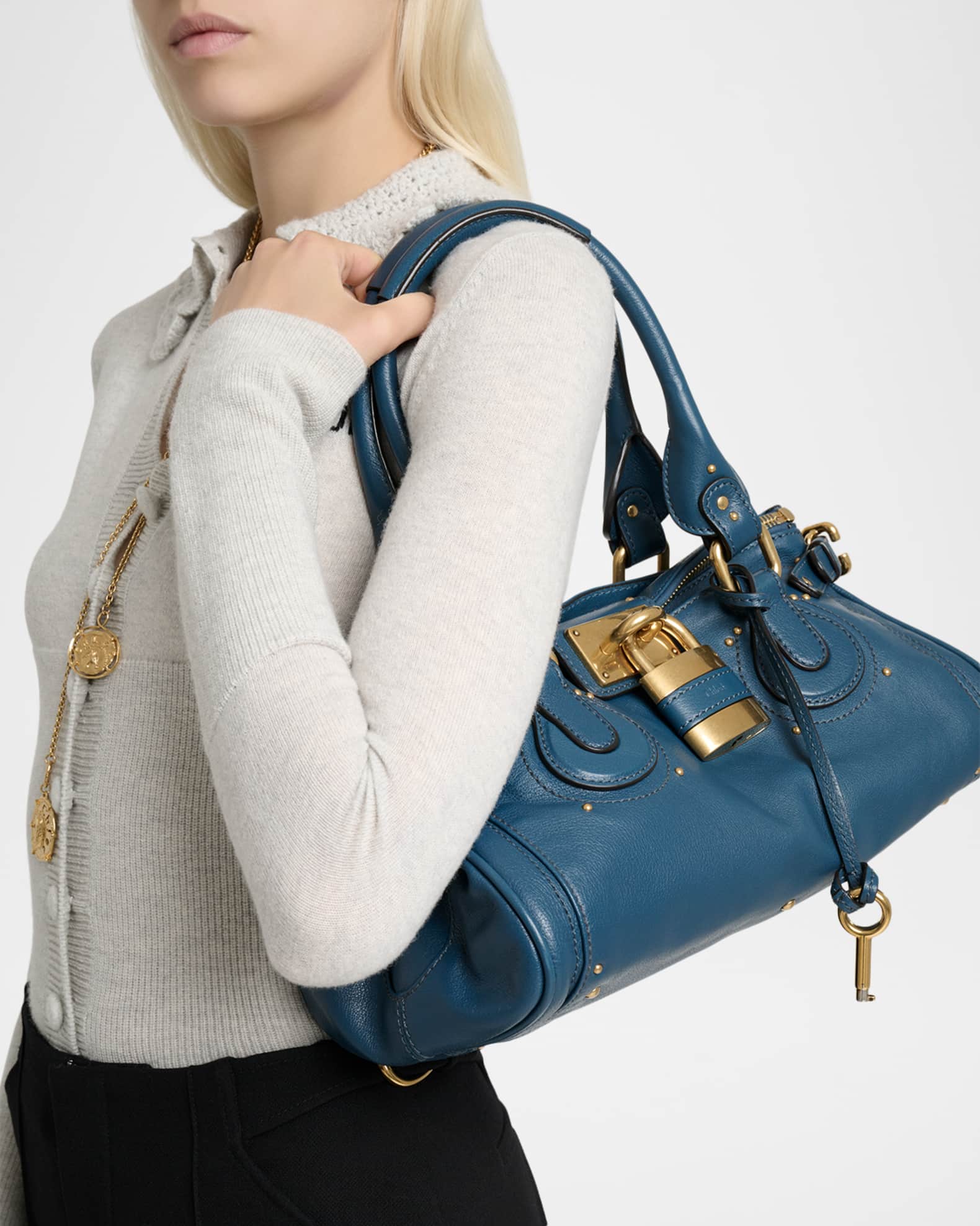 バッグ Chloe Paddington Handbag Padlock Leather Chloe Paddington Padlock Shoulder Bag in Leather | Neiman Marcus