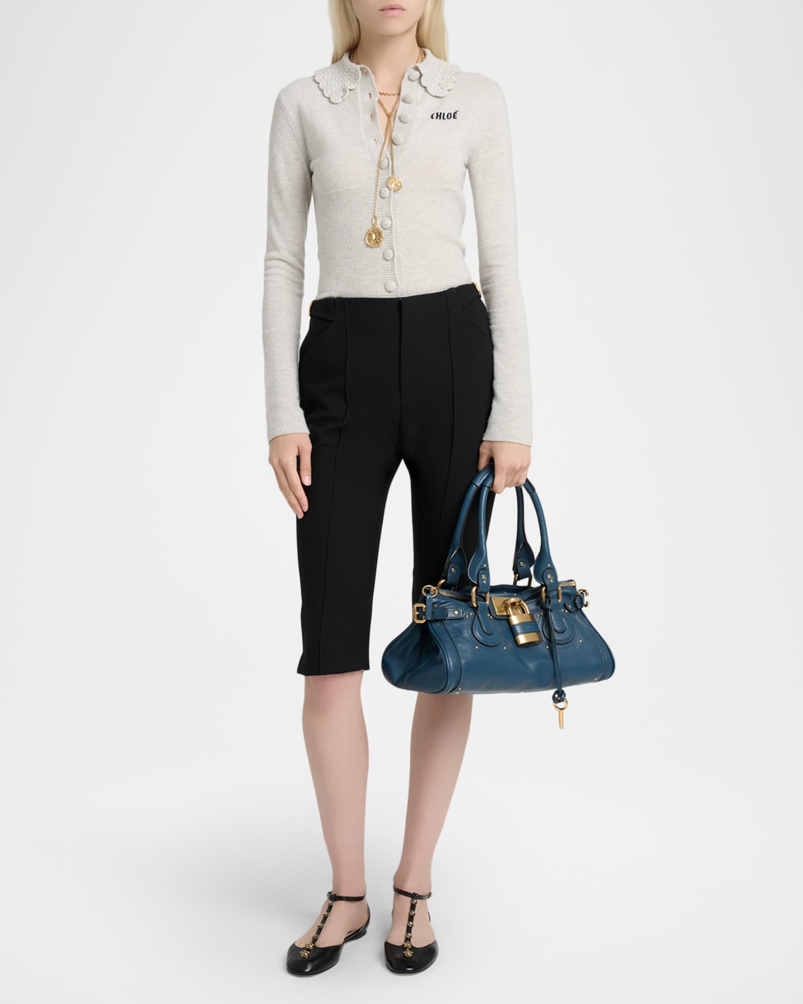 Chloe Paddington Padlock Shoulder Bag in Leather | Neiman Marcus