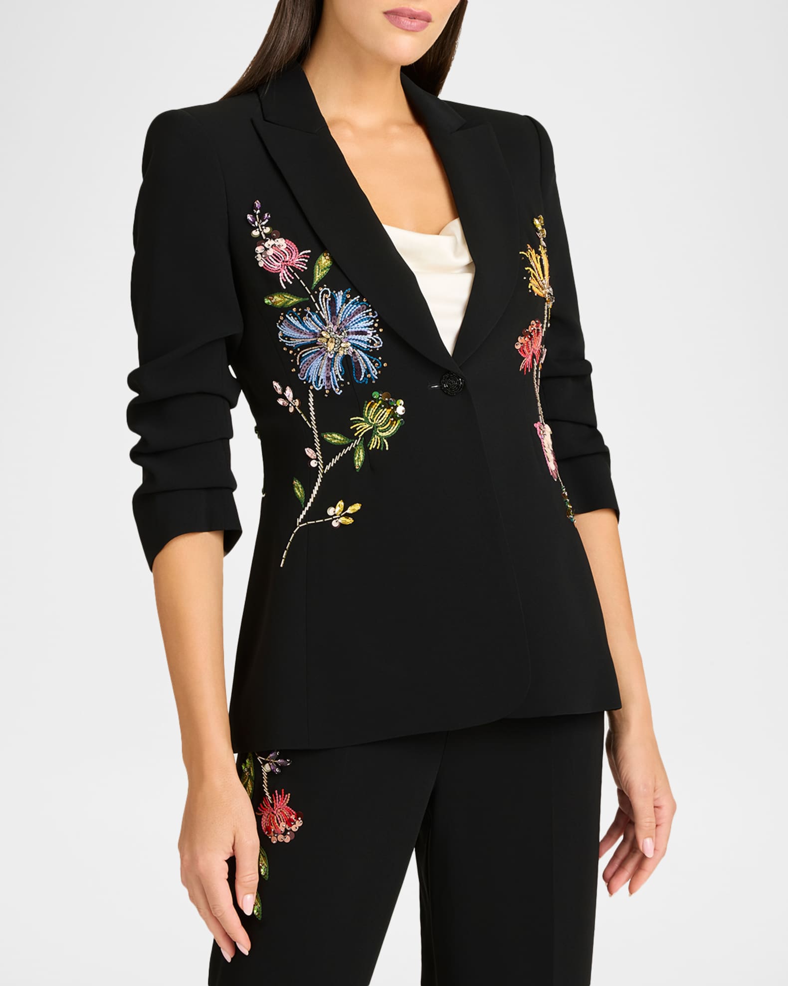 Cinq a Sept Cheyenne Floral Embroidered Blazer | Neiman Marcus
