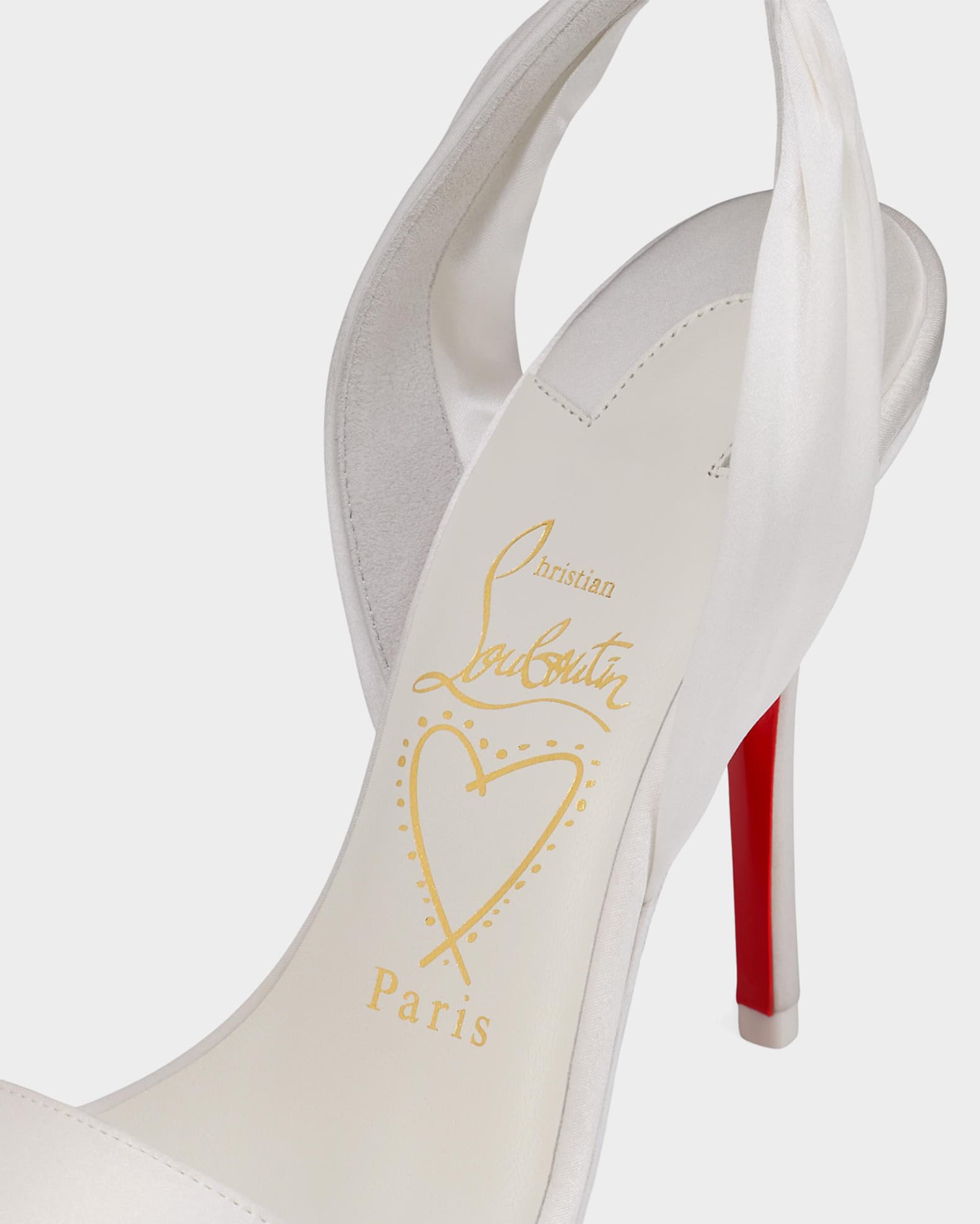 Christian Louboutin 100mm Miss Z Satin Ankle-Wrap Sandals | Neiman
