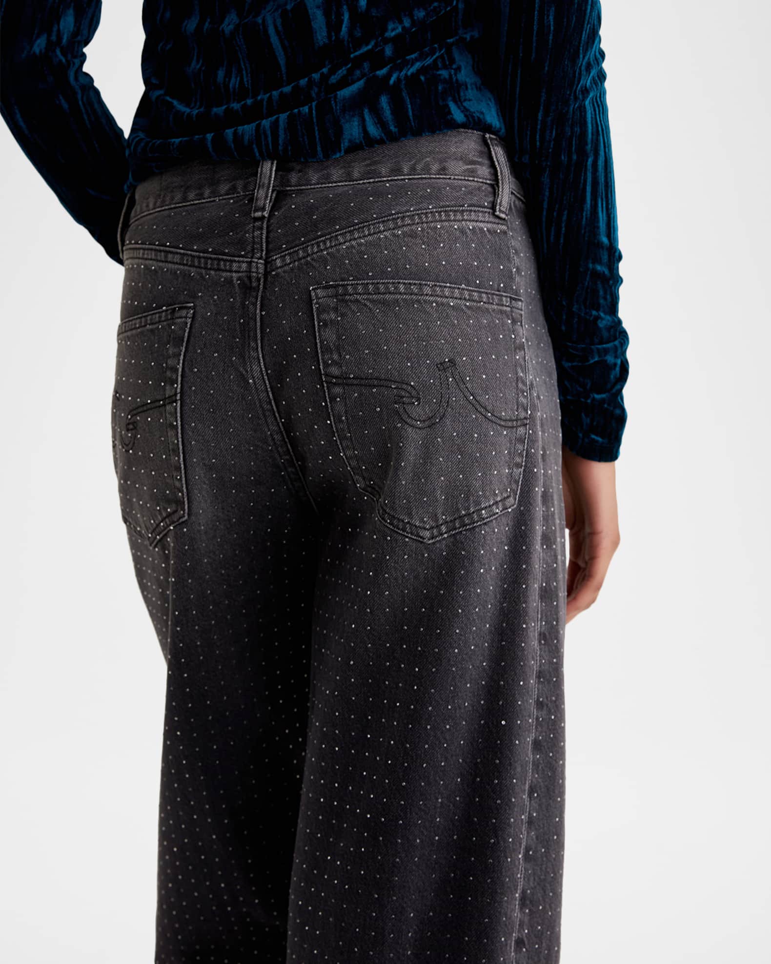 (取寄) AGジーンズ レディース ハッティー ハイライズ バレル イン デストラクチャード AG Jeans women Hattie High-Rise Barrel in Allusion Destructed Allusion Destructed AG Jeans Hattie Embellished High-Rise Barrel Jeans | Neiman Marcus