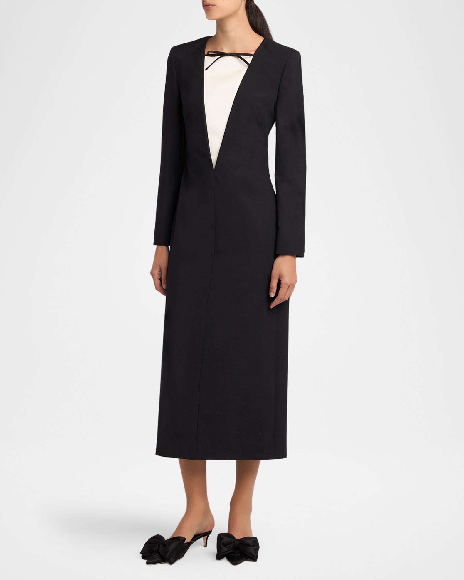 black valentina ruffled long sleeve midi dress black valentina ruffled long sleeve midi dress Black Flower Embroidered  Sweater Maxi Dress