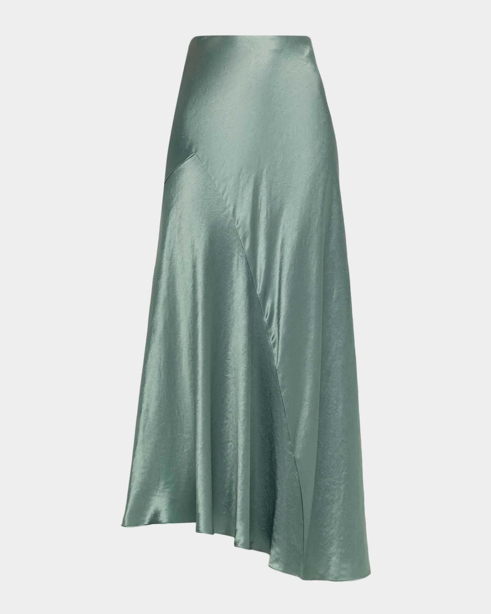 Vince Paneled Bias-Cut Satin Skirt | Neiman Marcus