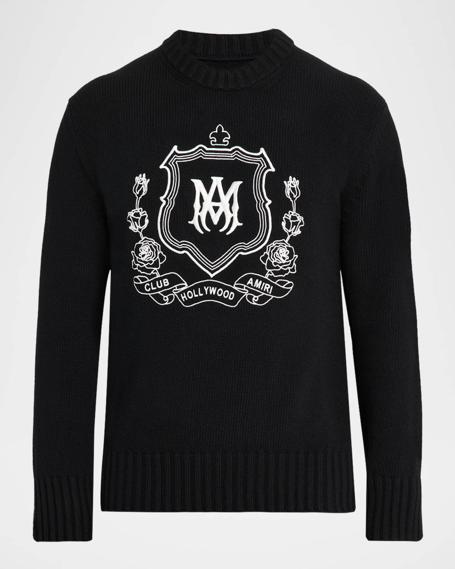 Amiri Men's Wool MA Crest Crewneck Sweater | Neiman Marcus