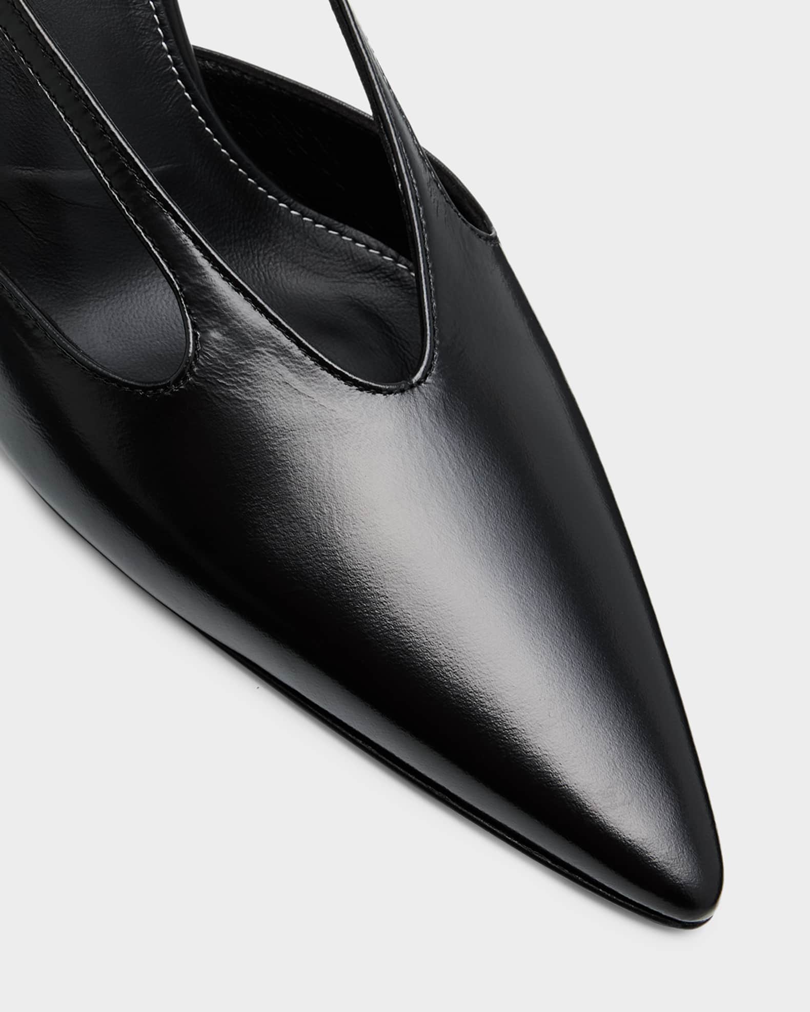 Toteme Cutout Leather Pointed-Toe Pumps | Neiman Marcus