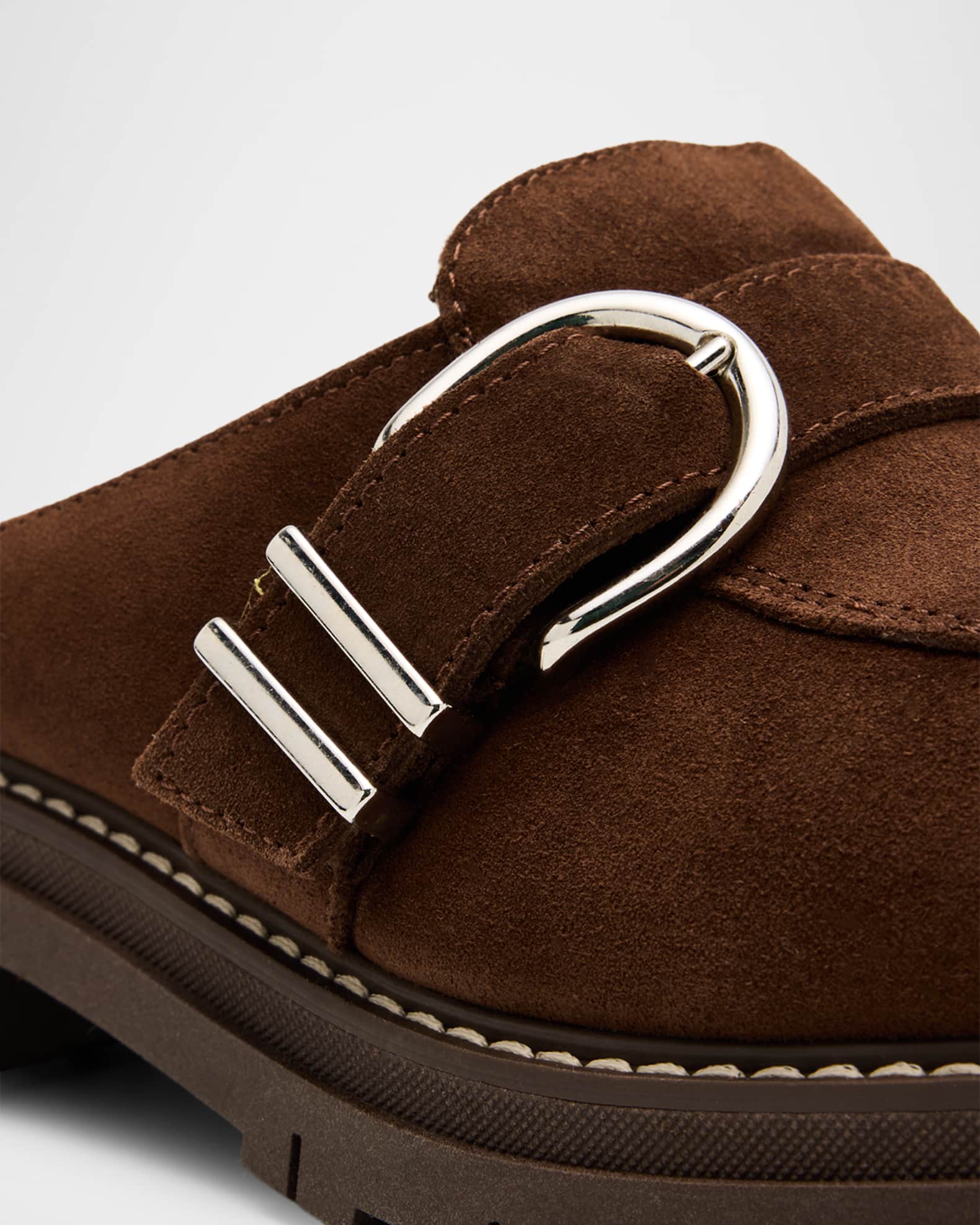 Agatha Shearling-Lined Waterproof Suede Loafer Mules