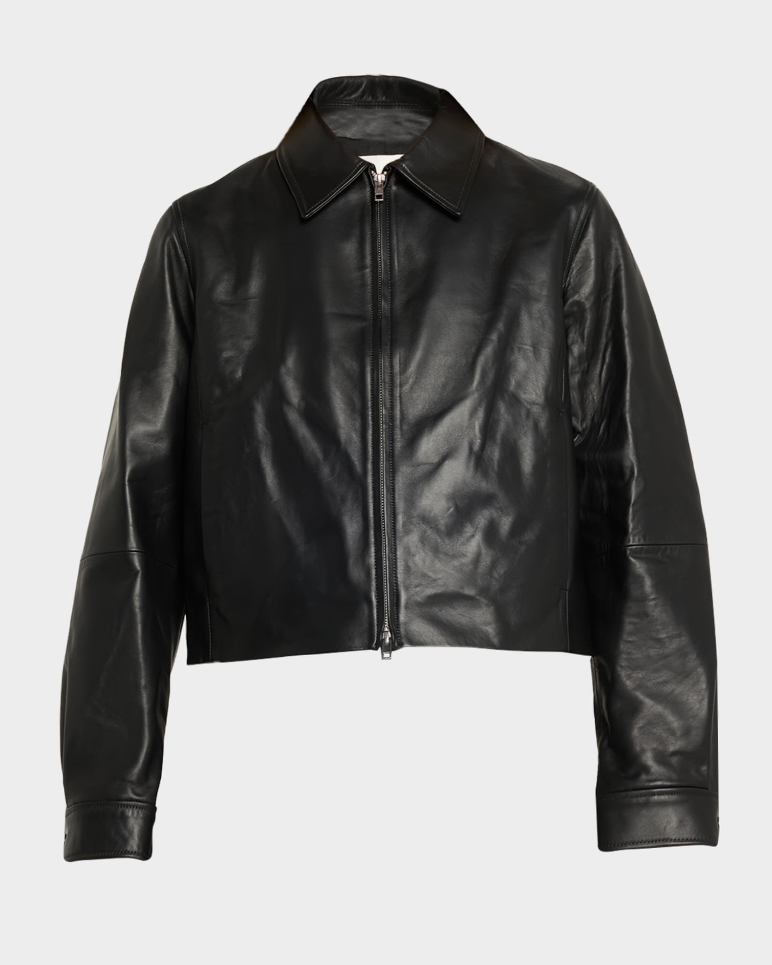 Vince Cropped Faux Leather Jacket | Neiman Marcus