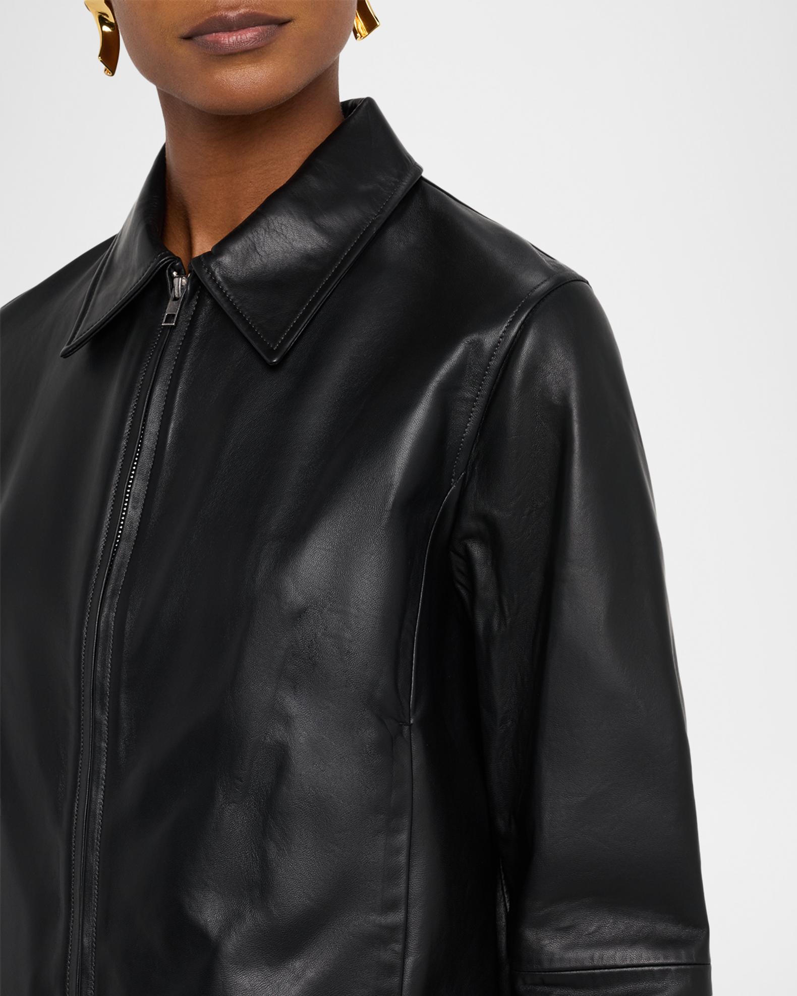 Vince Cropped Faux Leather Jacket | Neiman Marcus