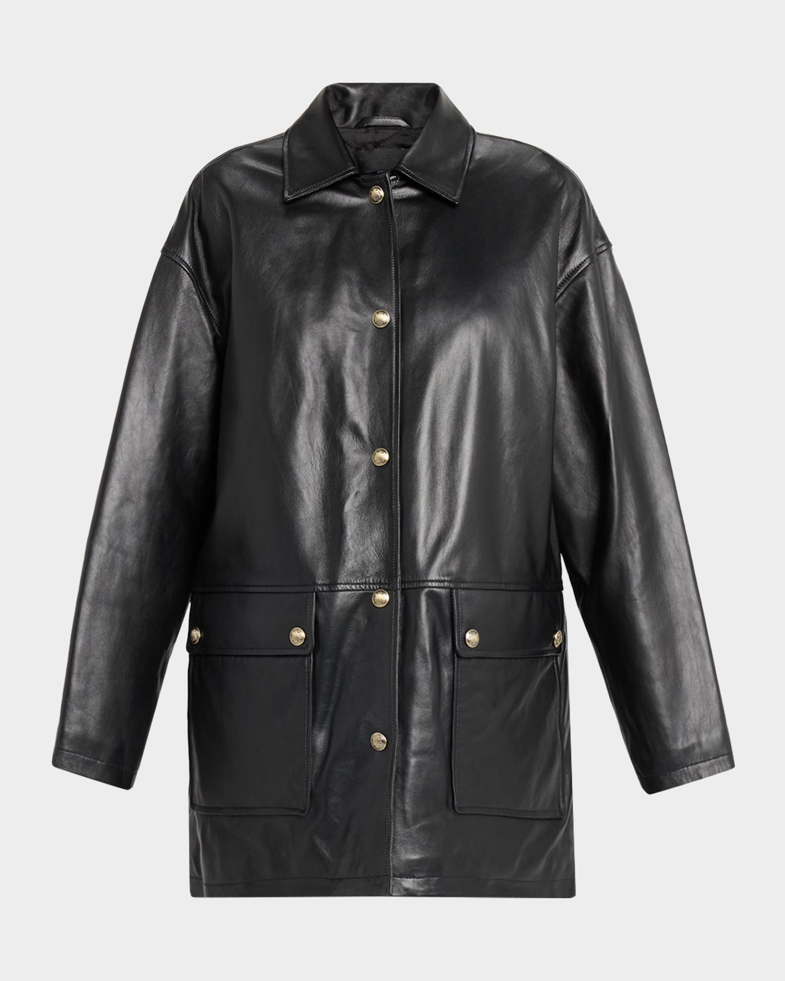 Nili Lotan Cordel Lambskin Leather Coat | Neiman Marcus