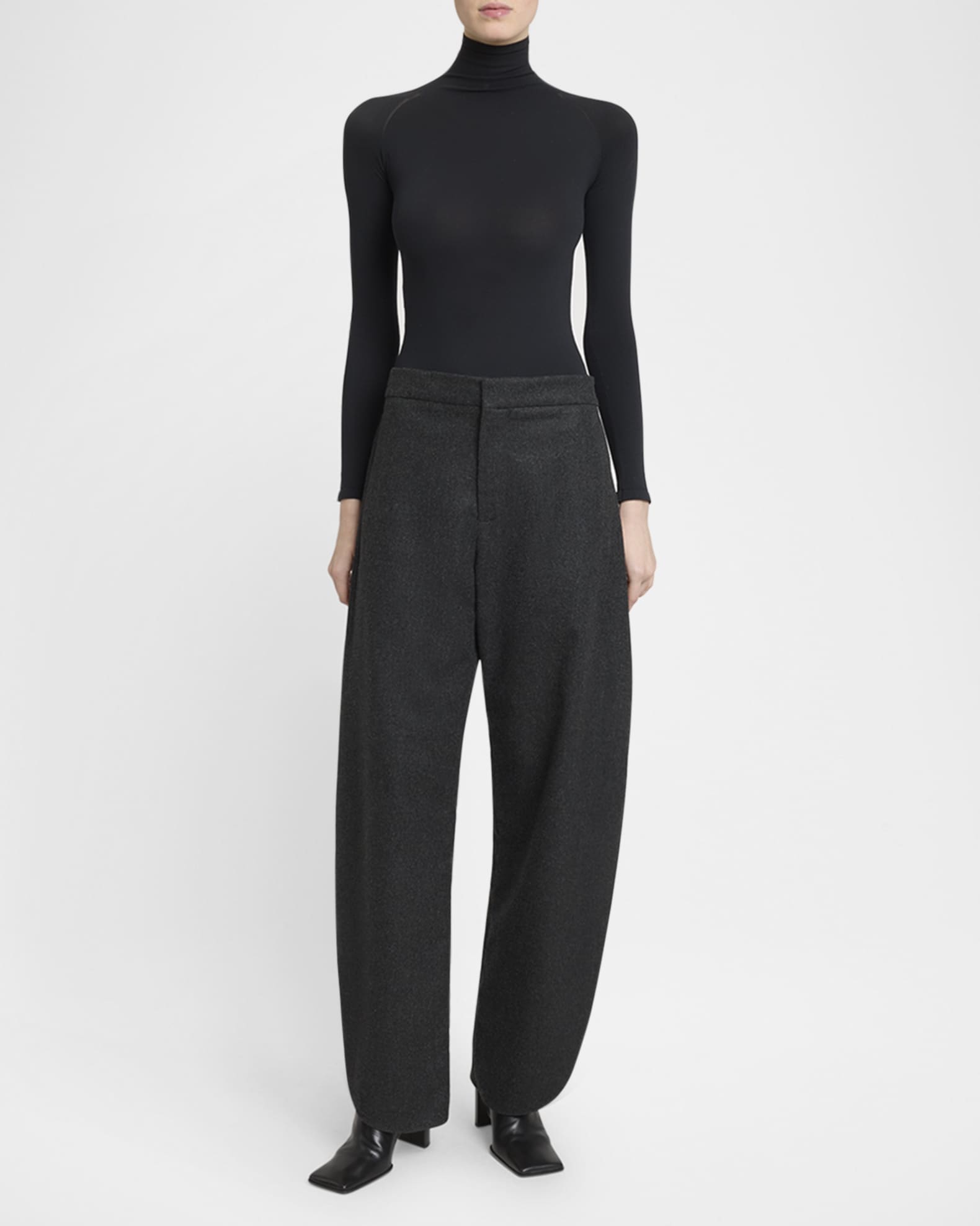 ALAIA Wool Flannel Petal Pants | Neiman Marcus