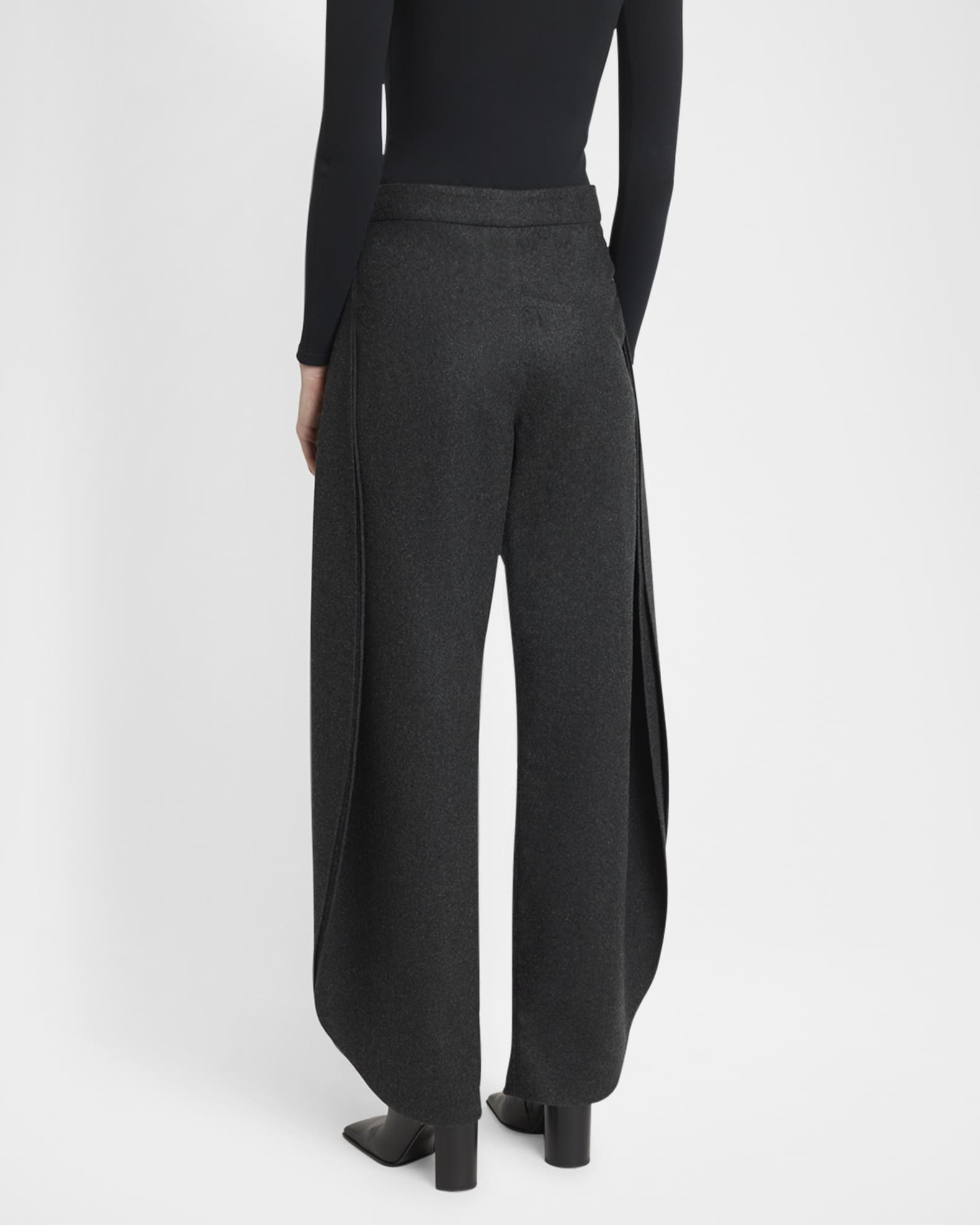 ALAIA Wool Flannel Petal Pants | Neiman Marcus