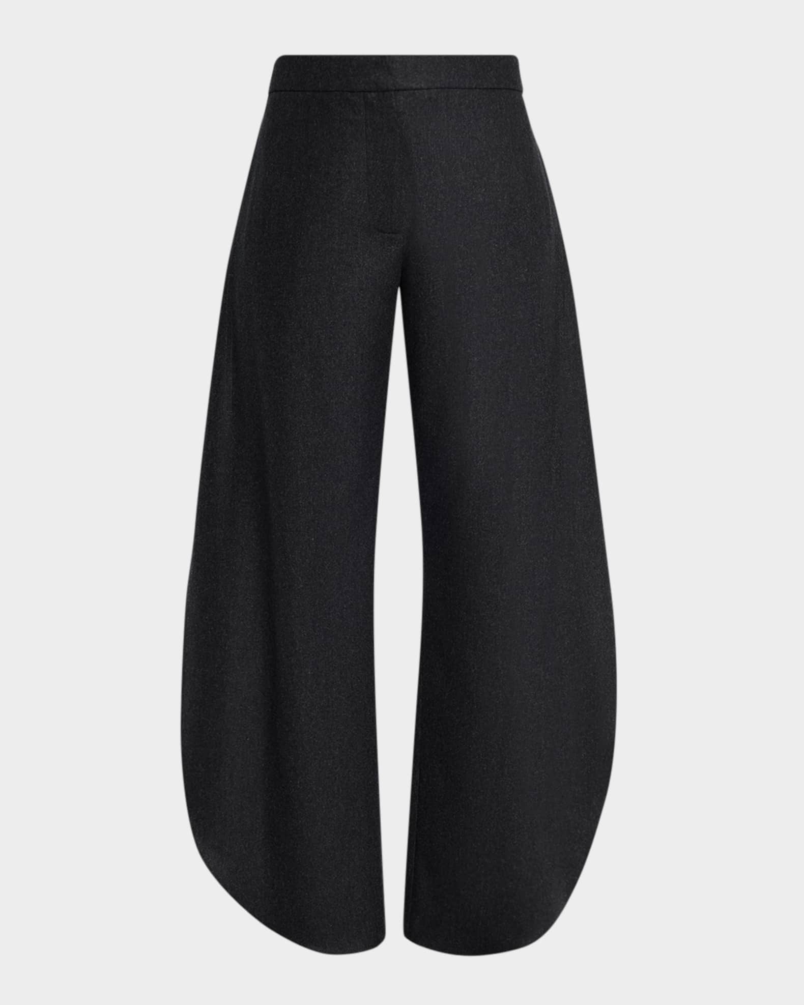 パンツ ALAIA WOOL BLEND CURVED-LEG PANTS ALAIA Wool Flannel Petal Pants | Neiman Marcus