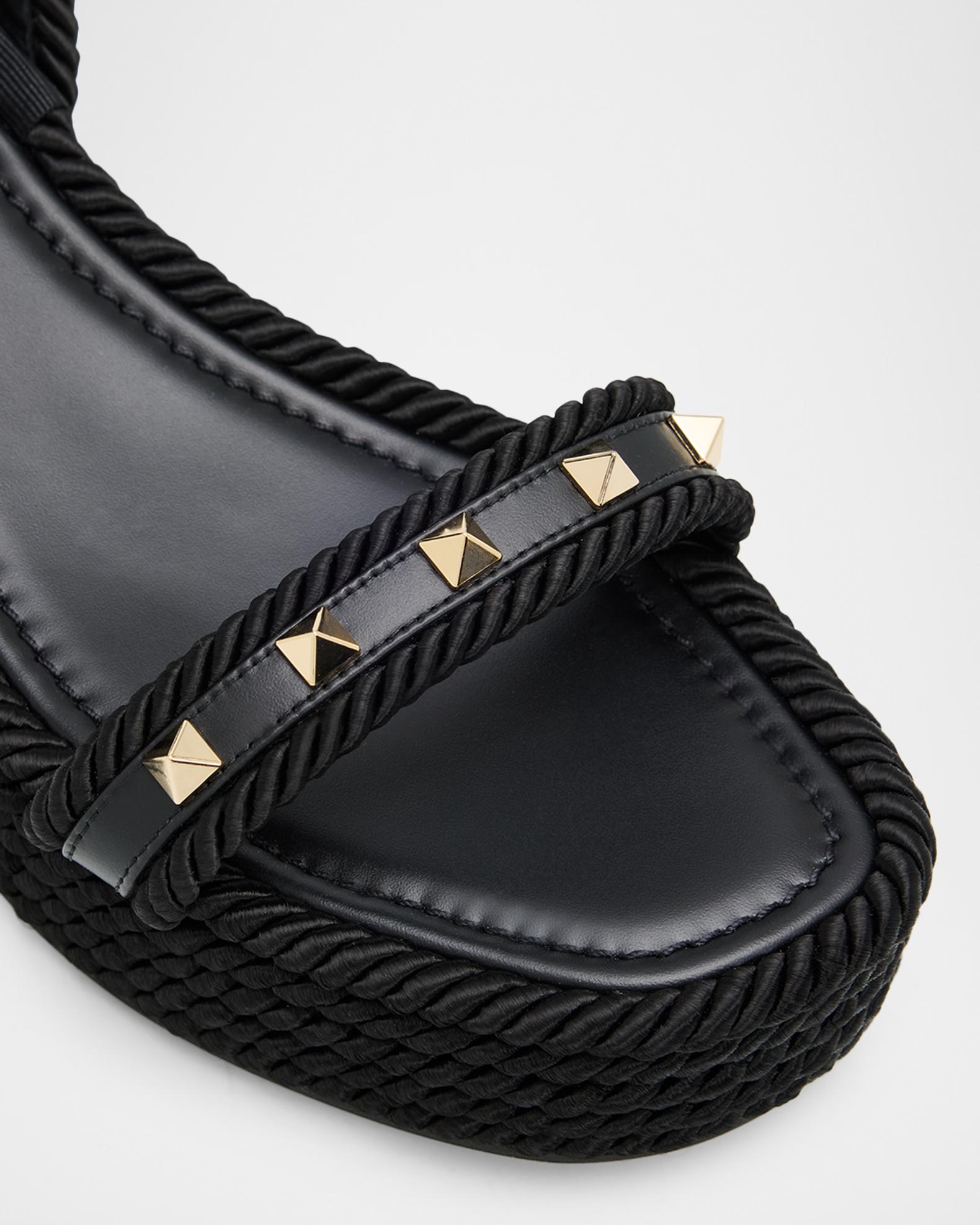 Valentino Garavani 45mm Rockstud Torchon Ankle Strap Espadrille