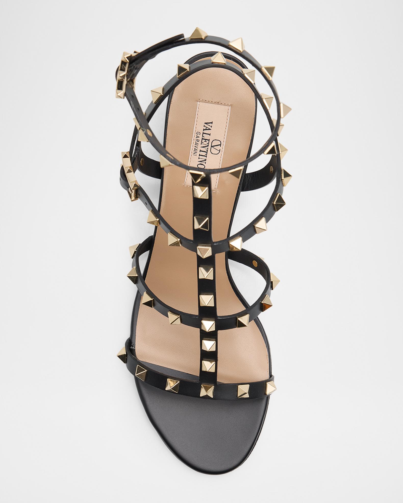 Valentino Garavani 60mm Rockstud Leather City Sandals | Neiman Marcus