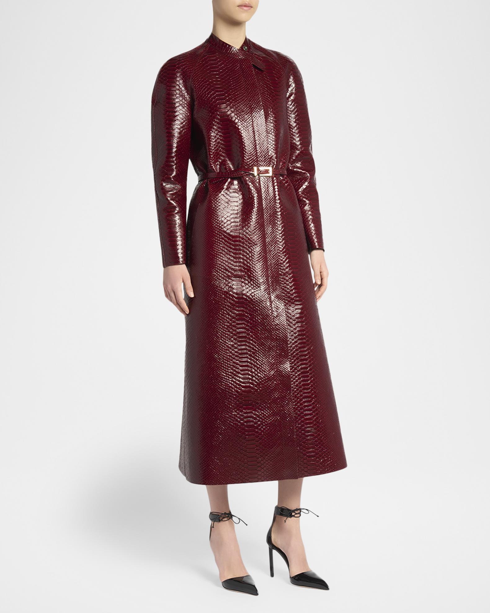 トムフォード　サテンロングコート TOM FORD Snake-Embossed Leather Long Coat | Neiman Marcus