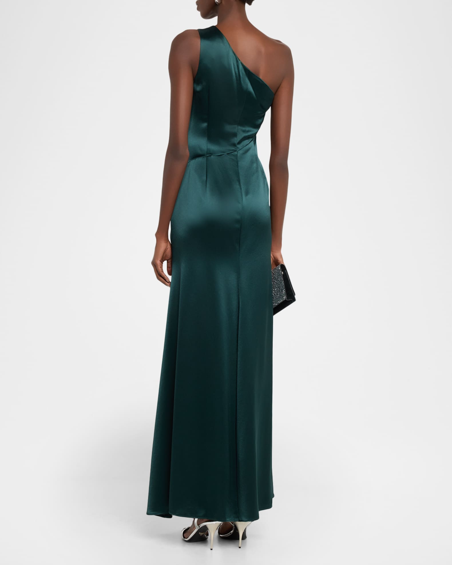 Milly Whitney Hammered Satin Maxi Dress 0