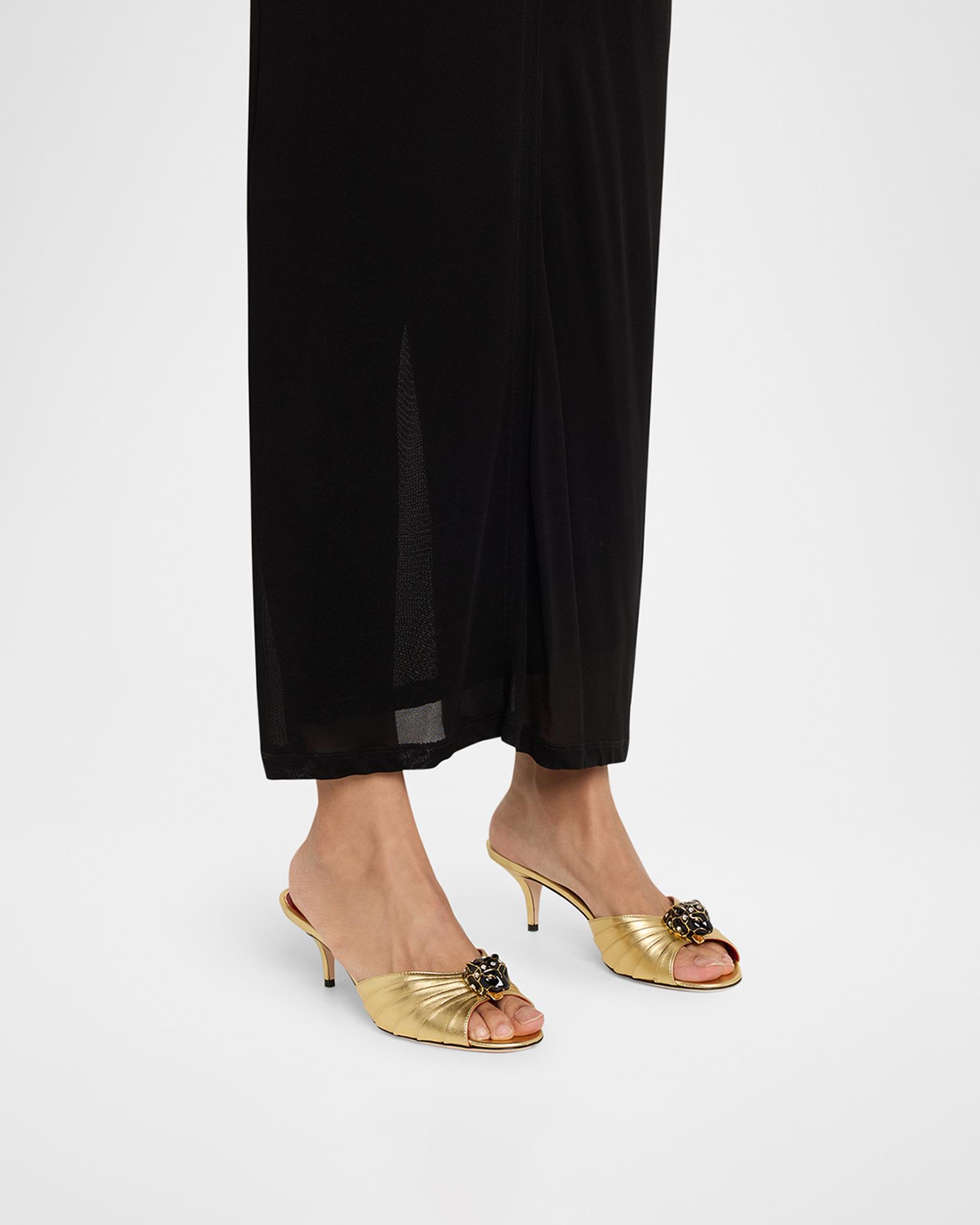 Valentino Garavani 55mm Panthea Embellished Metallic Leather Mules