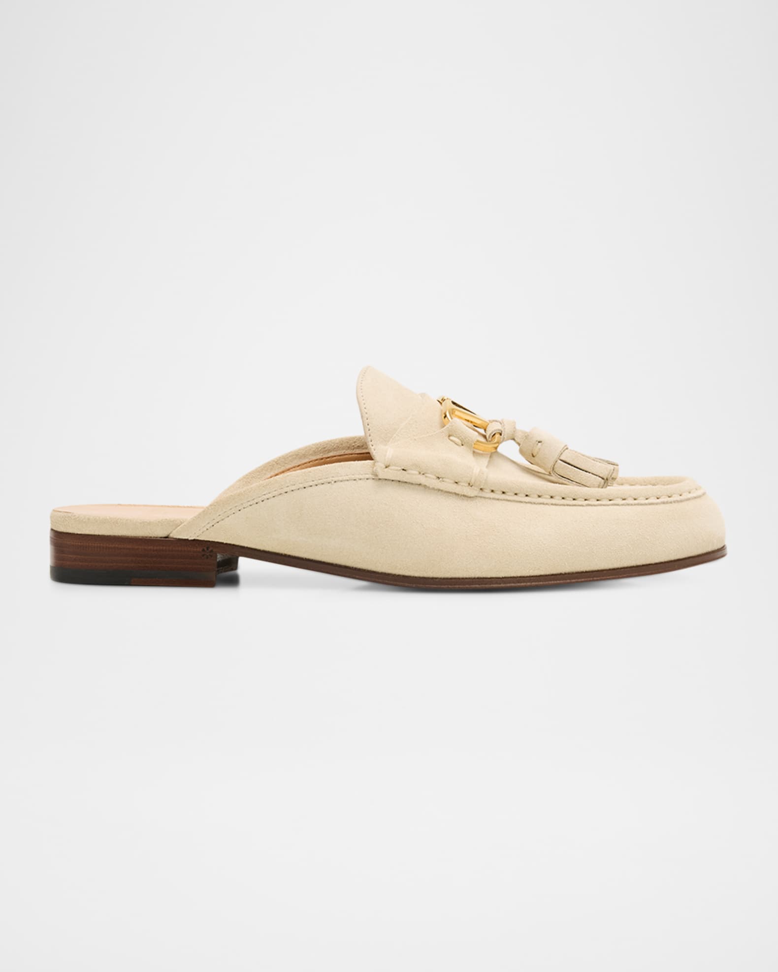 Valentino Garavani VLogo Signature Suede Loafer Mules | Neiman Marcus