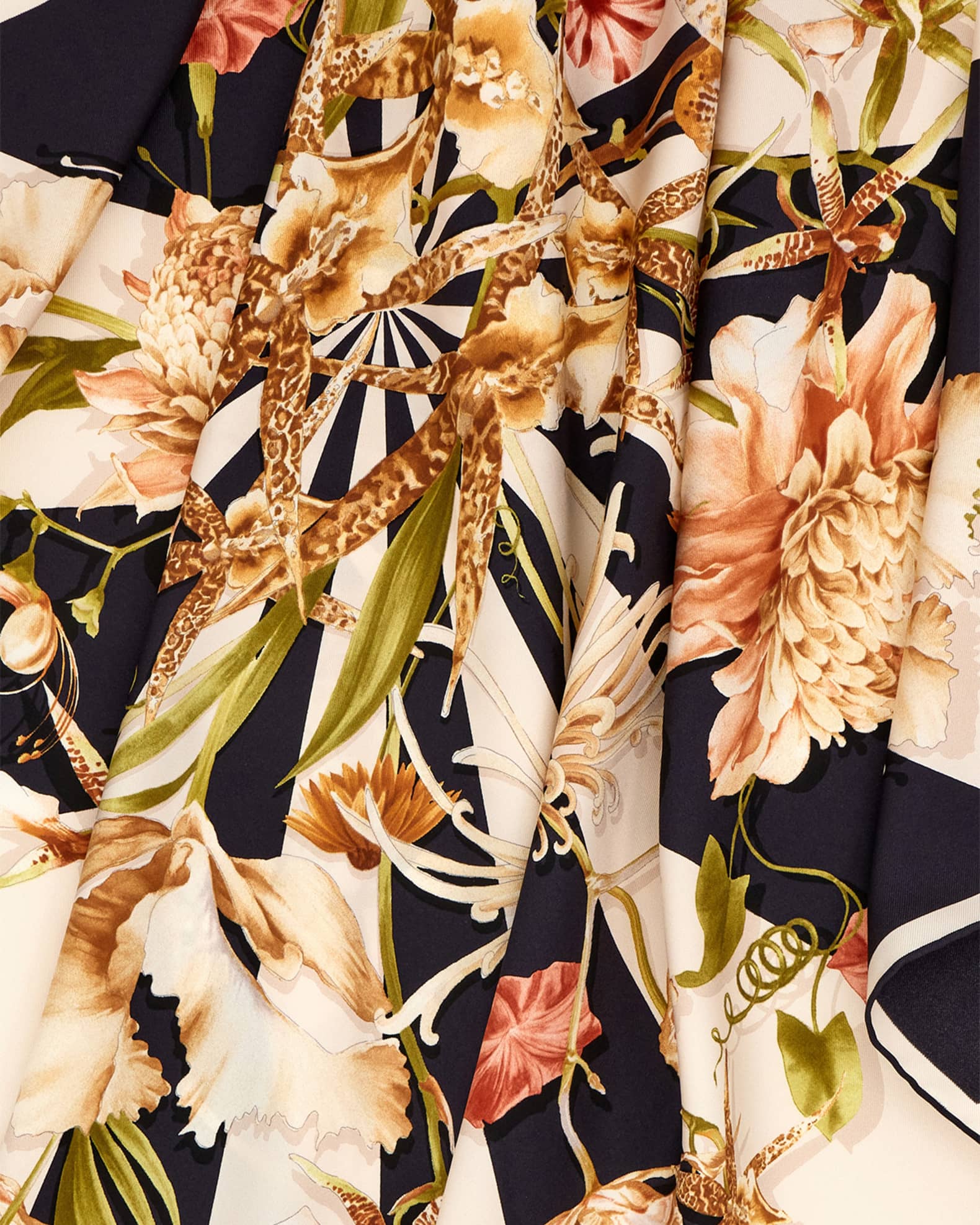 Ferragamo Floral Gaia Silk Square Scarf | Neiman Marcus