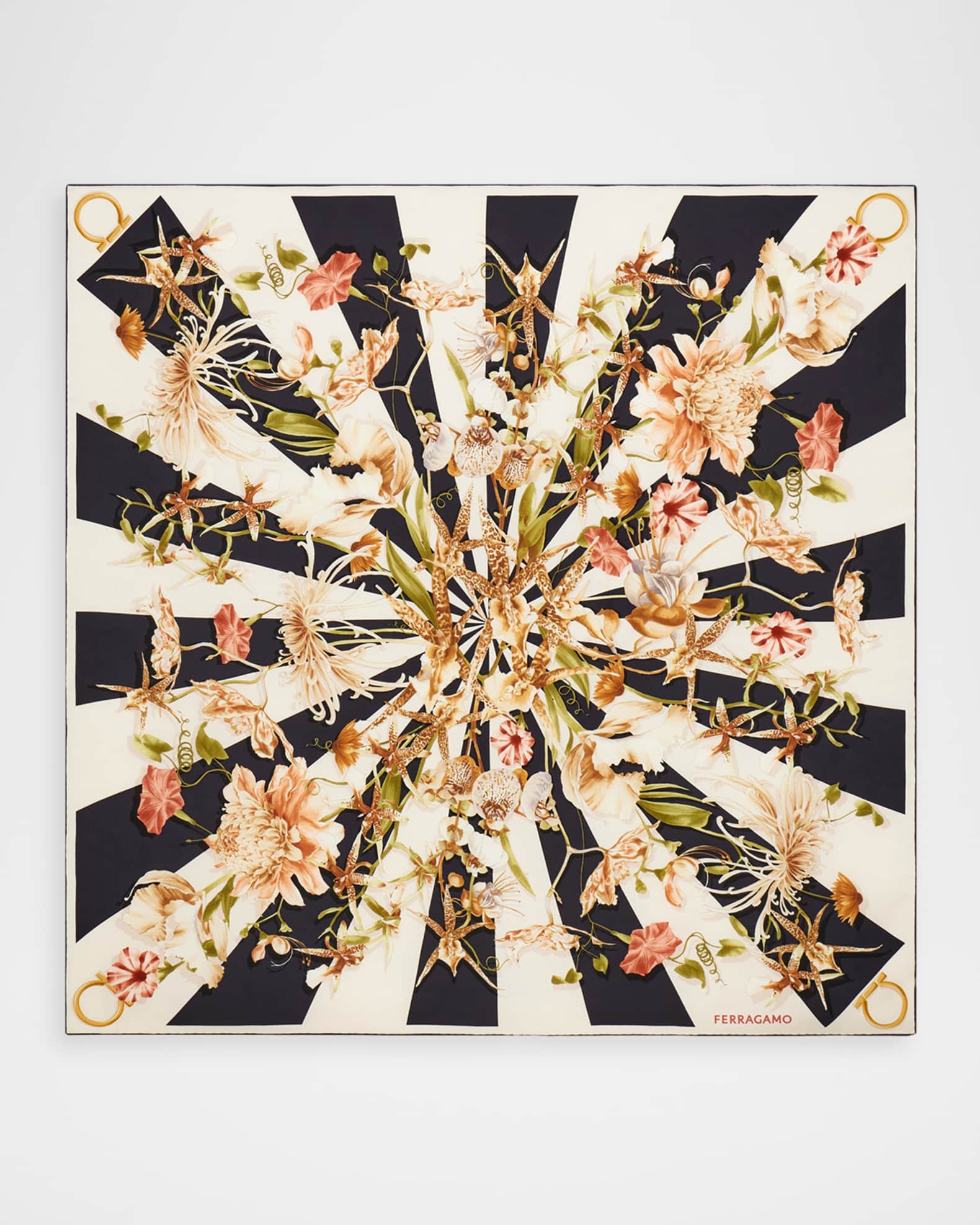 Ferragamo Floral Gaia Silk Square Scarf | Neiman Marcus