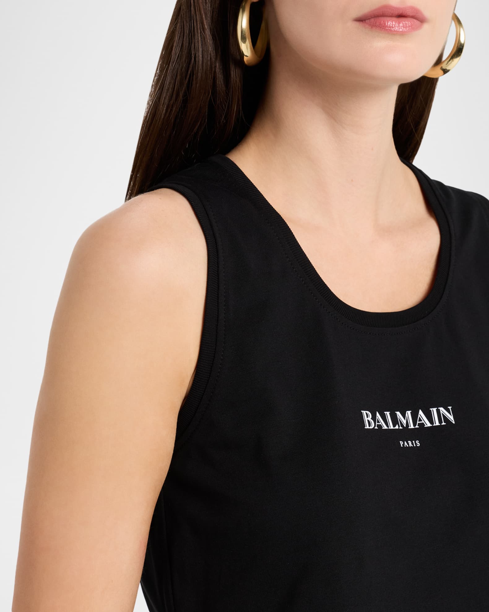Balmain Logo Graphic Tank Top | Neiman Marcus