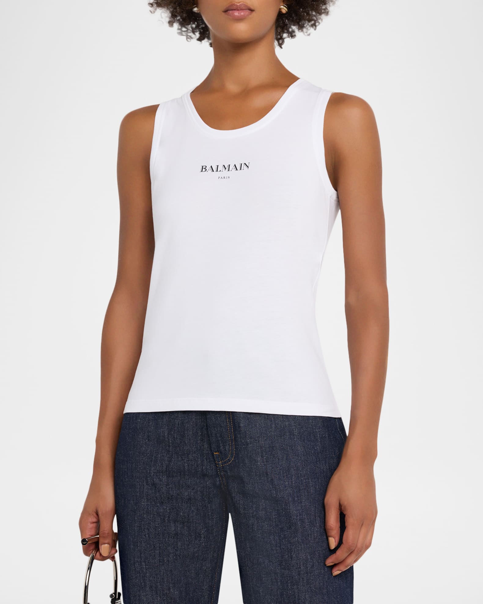 Balmain Logo Graphic Tank Top | Neiman Marcus