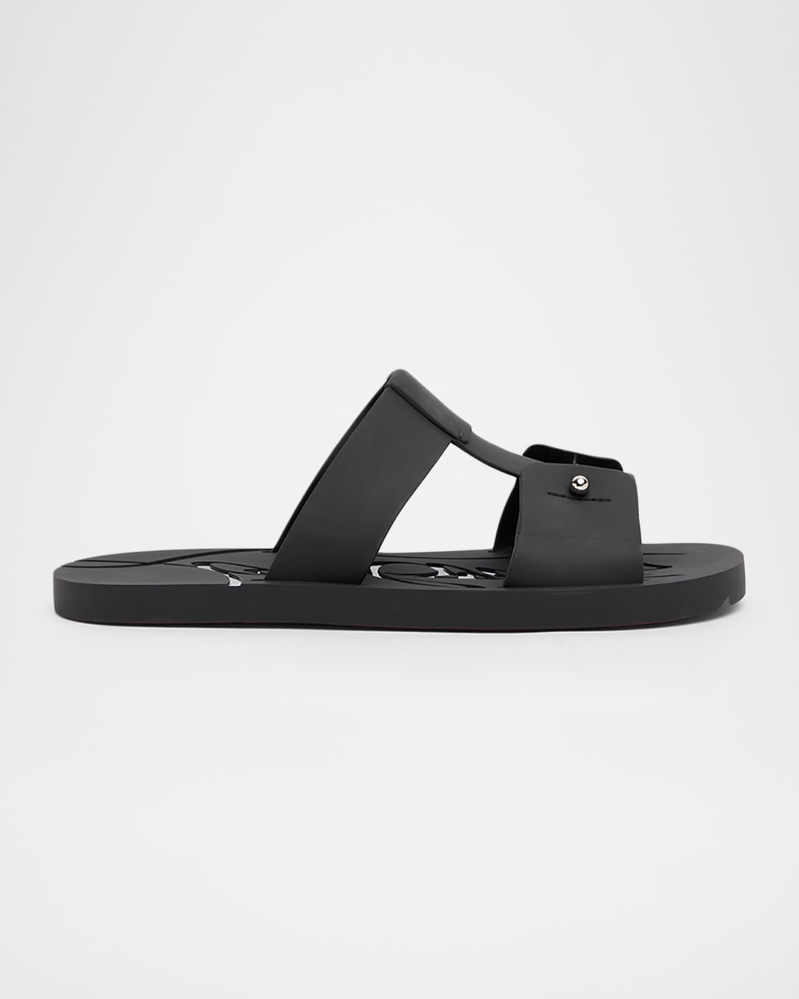 Christian Louboutin Men's Zakouski Flat Rubber Sandals | Neiman Marcus