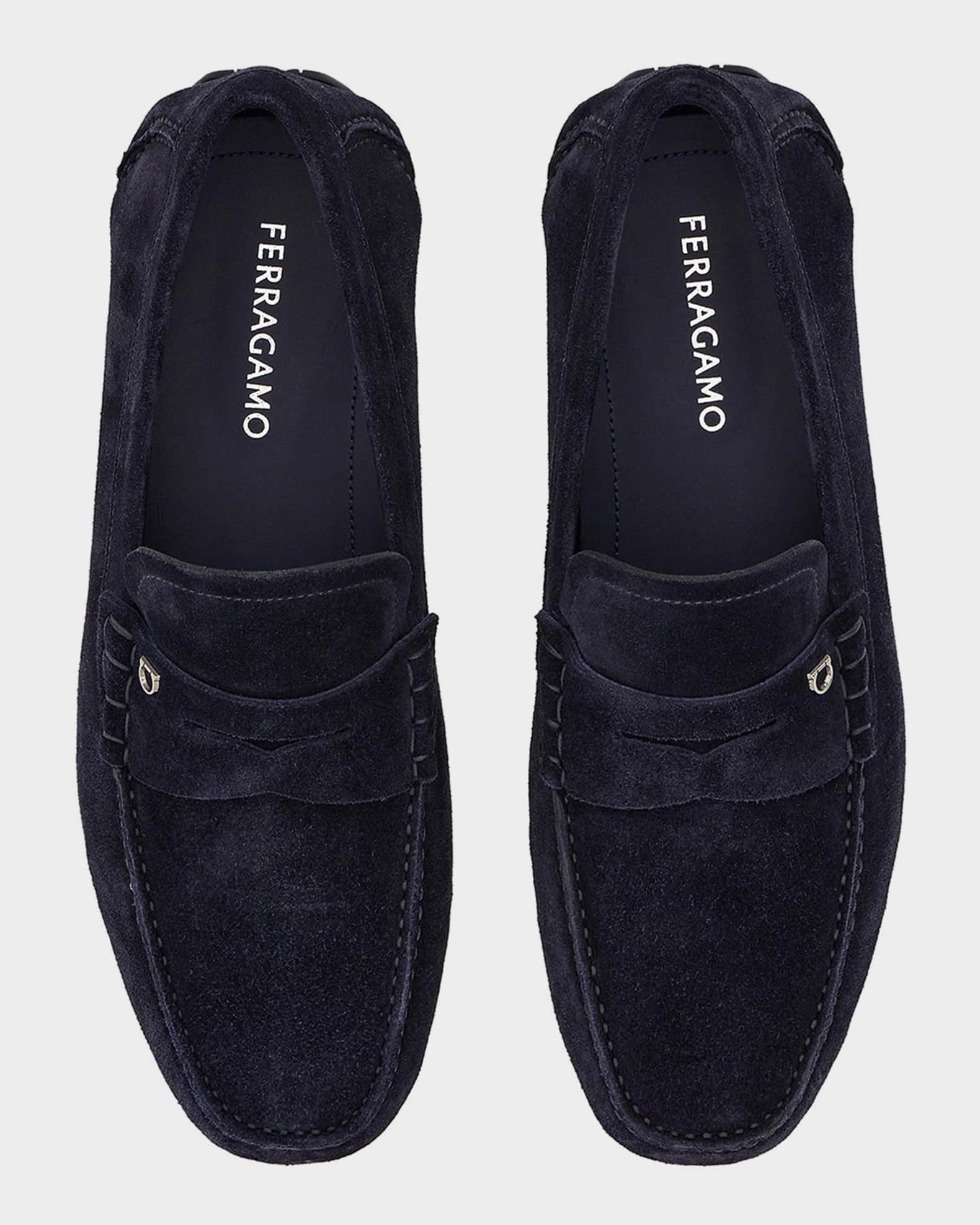 Men's Petite-Gancini Suede Driving Loafers | Neiman Marcus