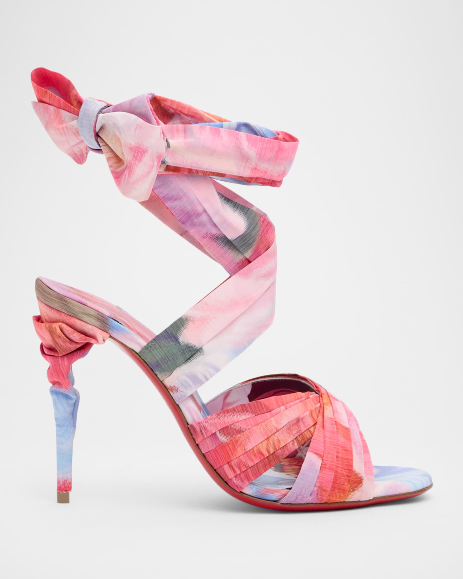 １万円値下げしましたChristian Louboutinフラットシューズ Christian Louboutin 100mm Affabula Floral Lace-Up Sandals | Neiman