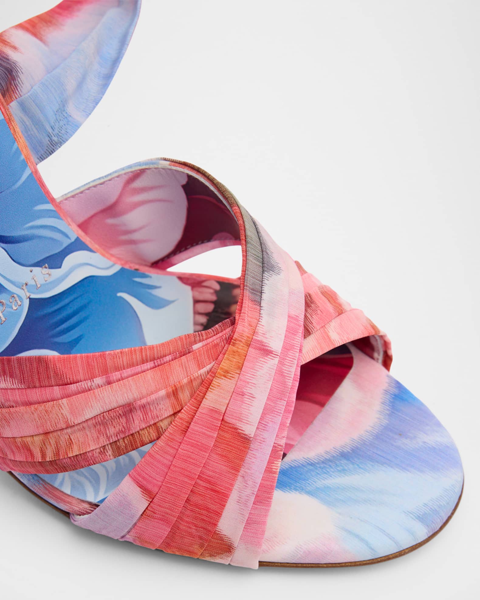 Christian Louboutin 100mm Affabula Floral Lace-Up Sandals | Neiman