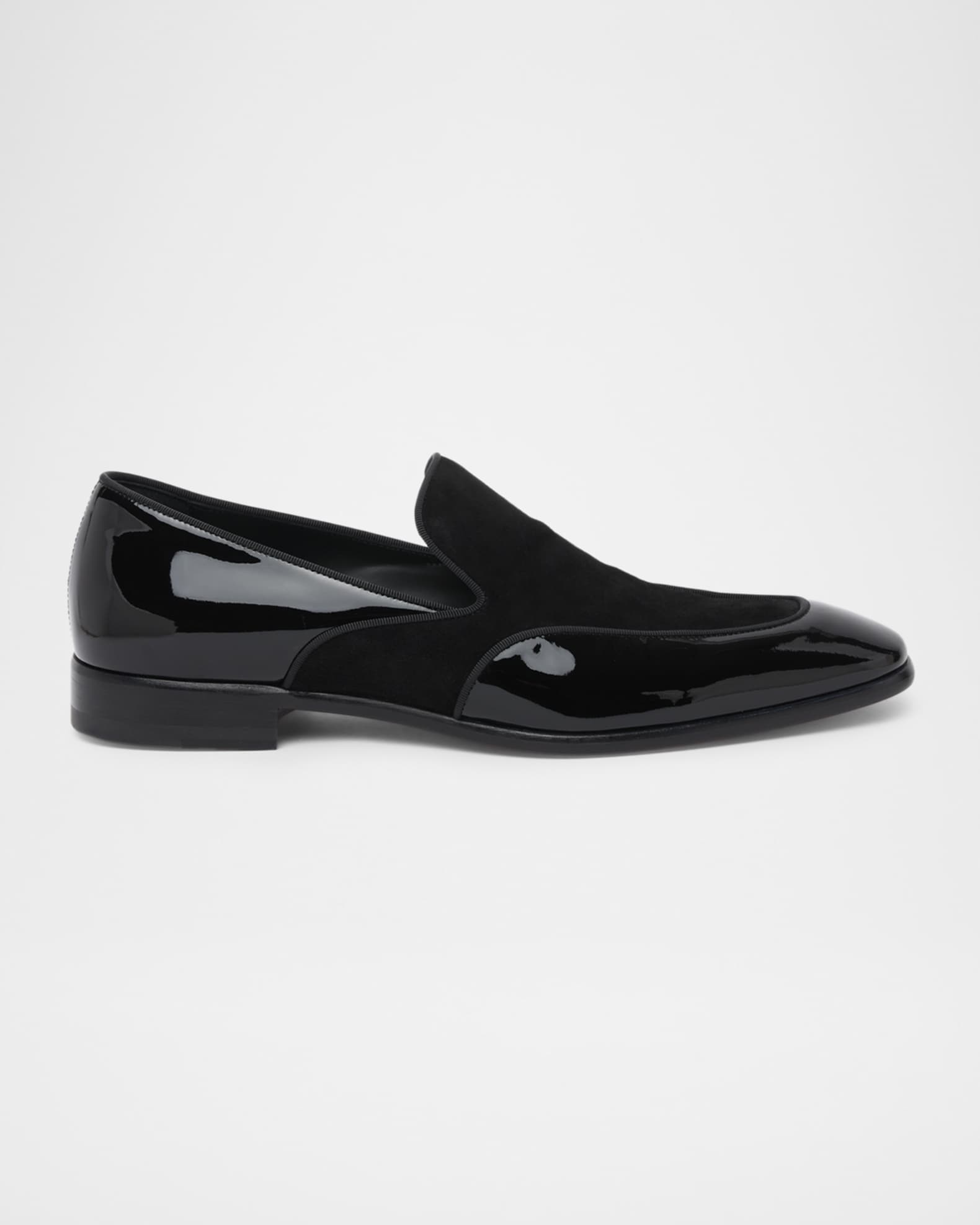 Christian Louboutin Men's Yaki Patent Leather & Suede Loafers