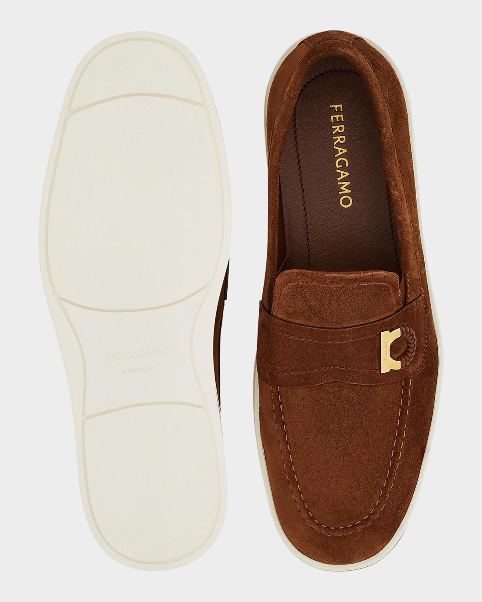 NIB FERRAGAMO CAMERON BROWN SUEDE GANCINI LOGO LOAFERS 11 ITALY Ferragamo Men main image 4