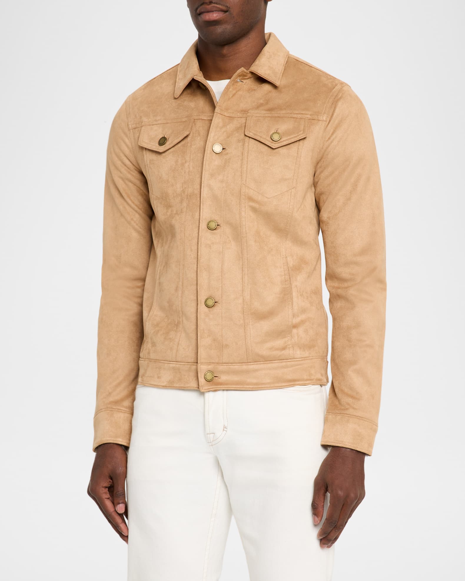 monfrere Men's Dean Faux Suede Shirt Jacket | Neiman Marcus