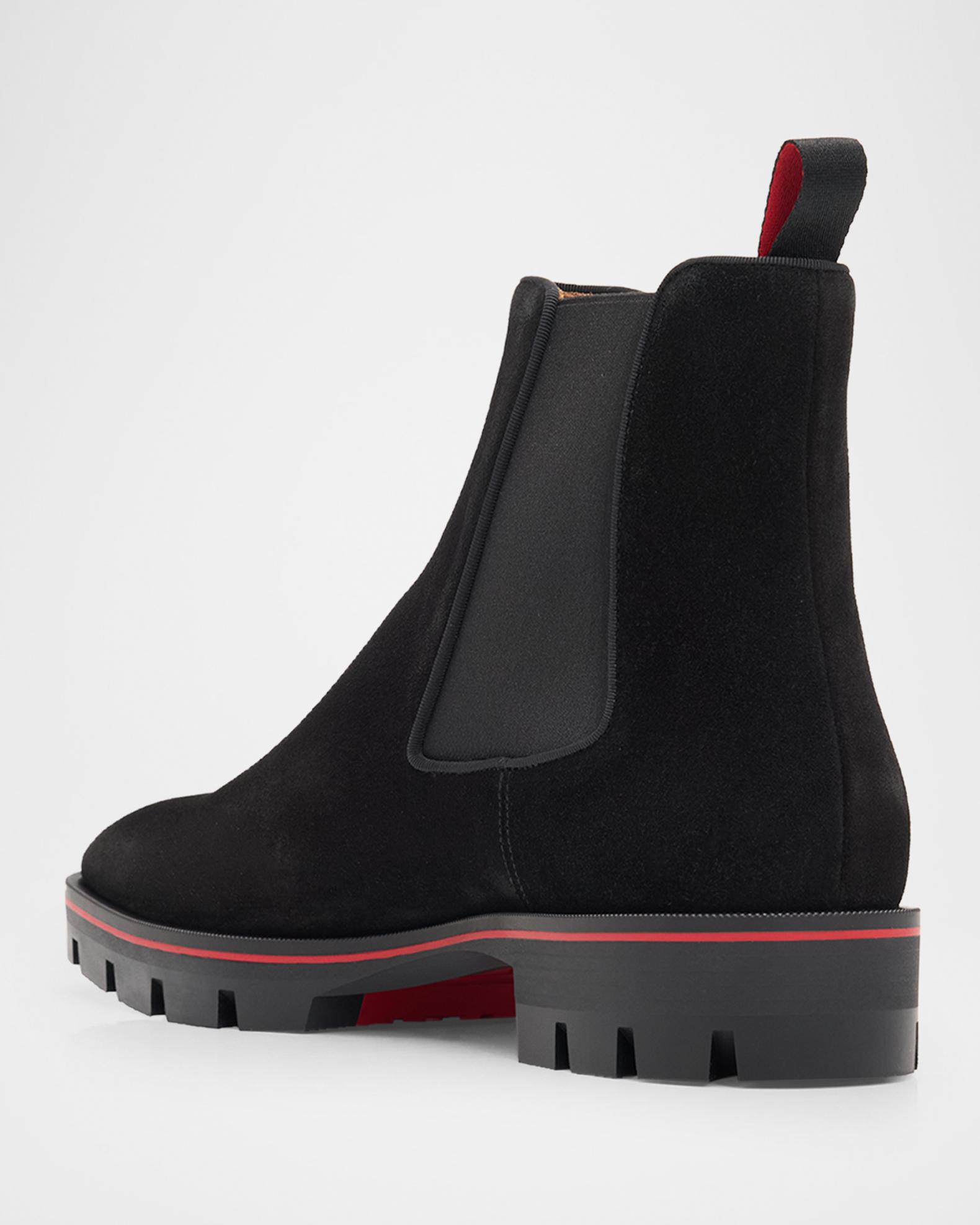 Christian Louboutin Black Leather Chelsea Boots with Red Pull Tab Christian Louboutin 80mm Marcharcroc Platform Leather  main image 4
