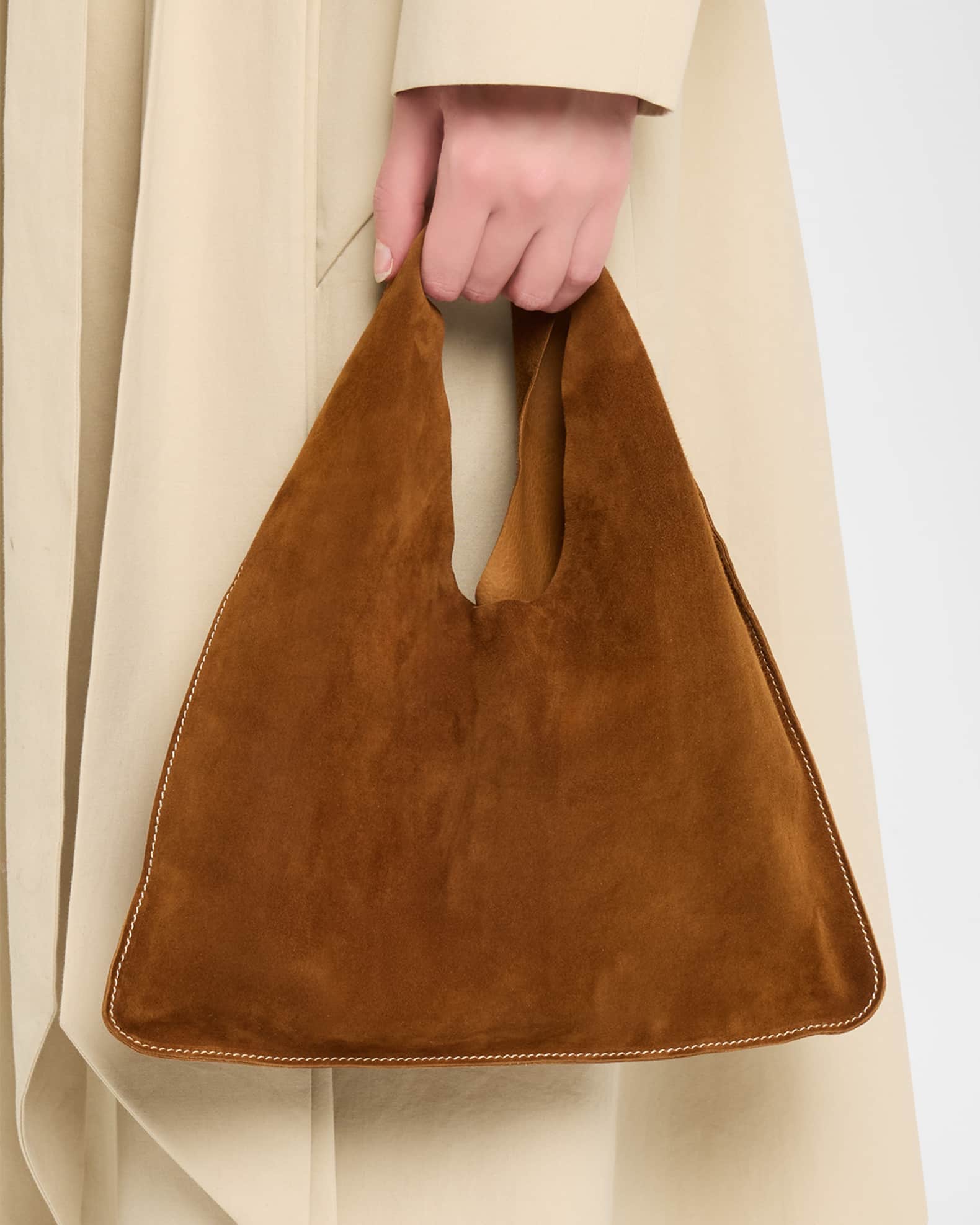 THE ROW Bindle Small Shoulder Bag in Suede | Neiman Marcus