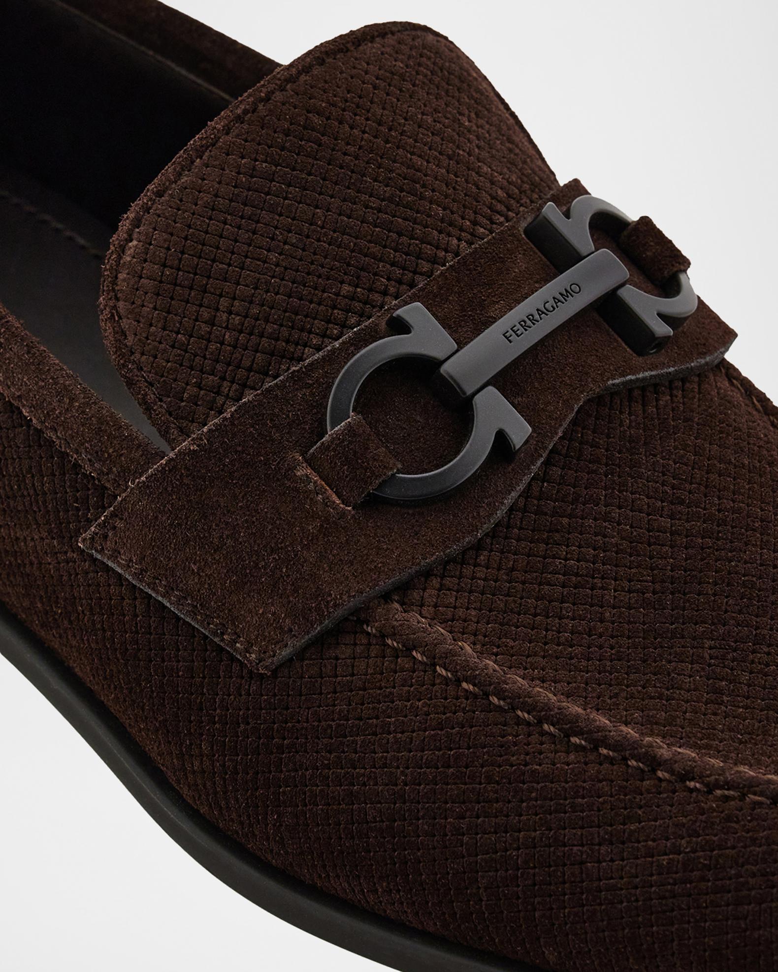 Salvatore Ferragamo Brown Suede Bit-Detail Slip-On Loafers Vintage Salvatore Ferragamo Men Shoes 90s, Loafers Brown  main image 3