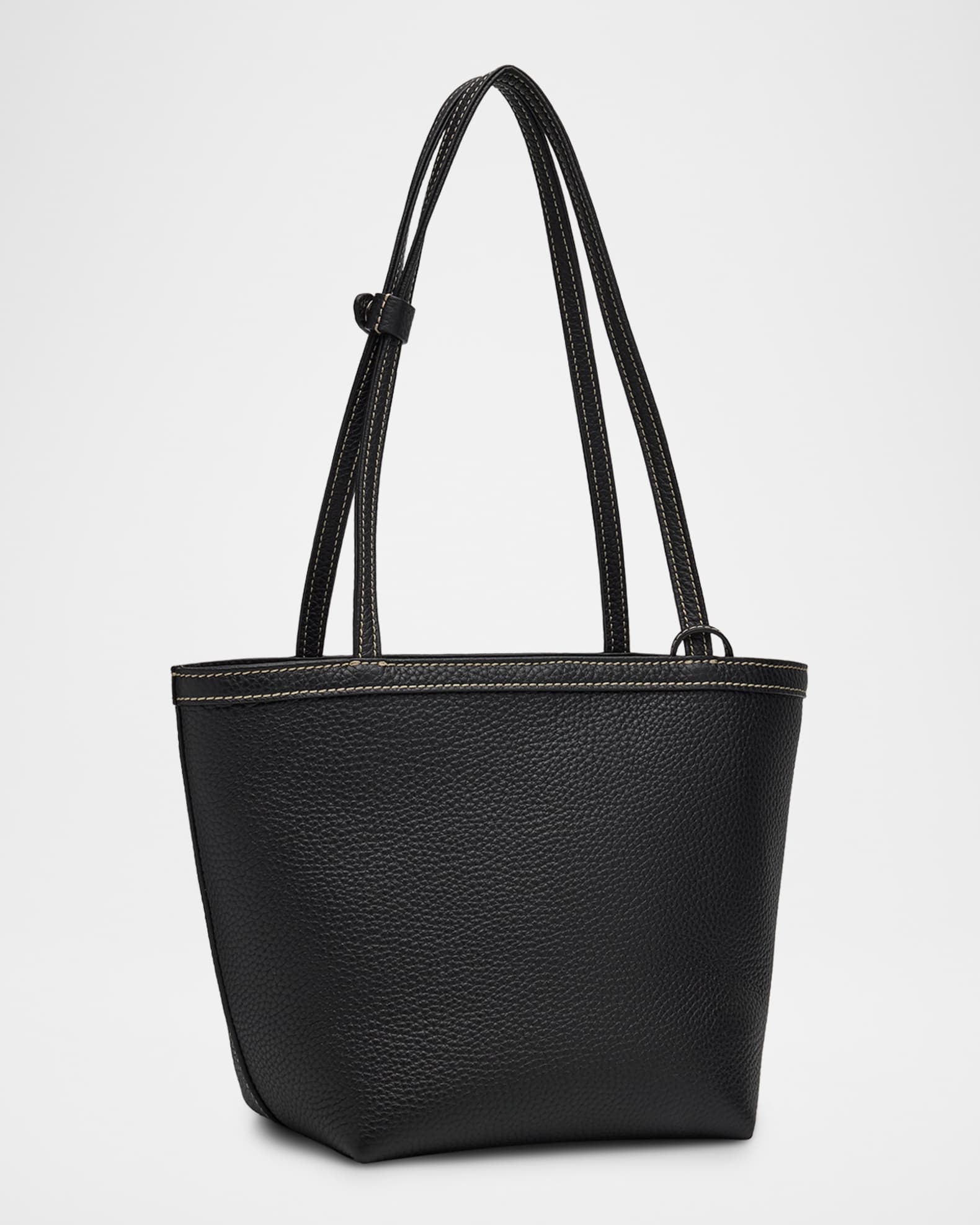 THE ROW Park Medium Topstitched Tote Bag in Pebbled Leather