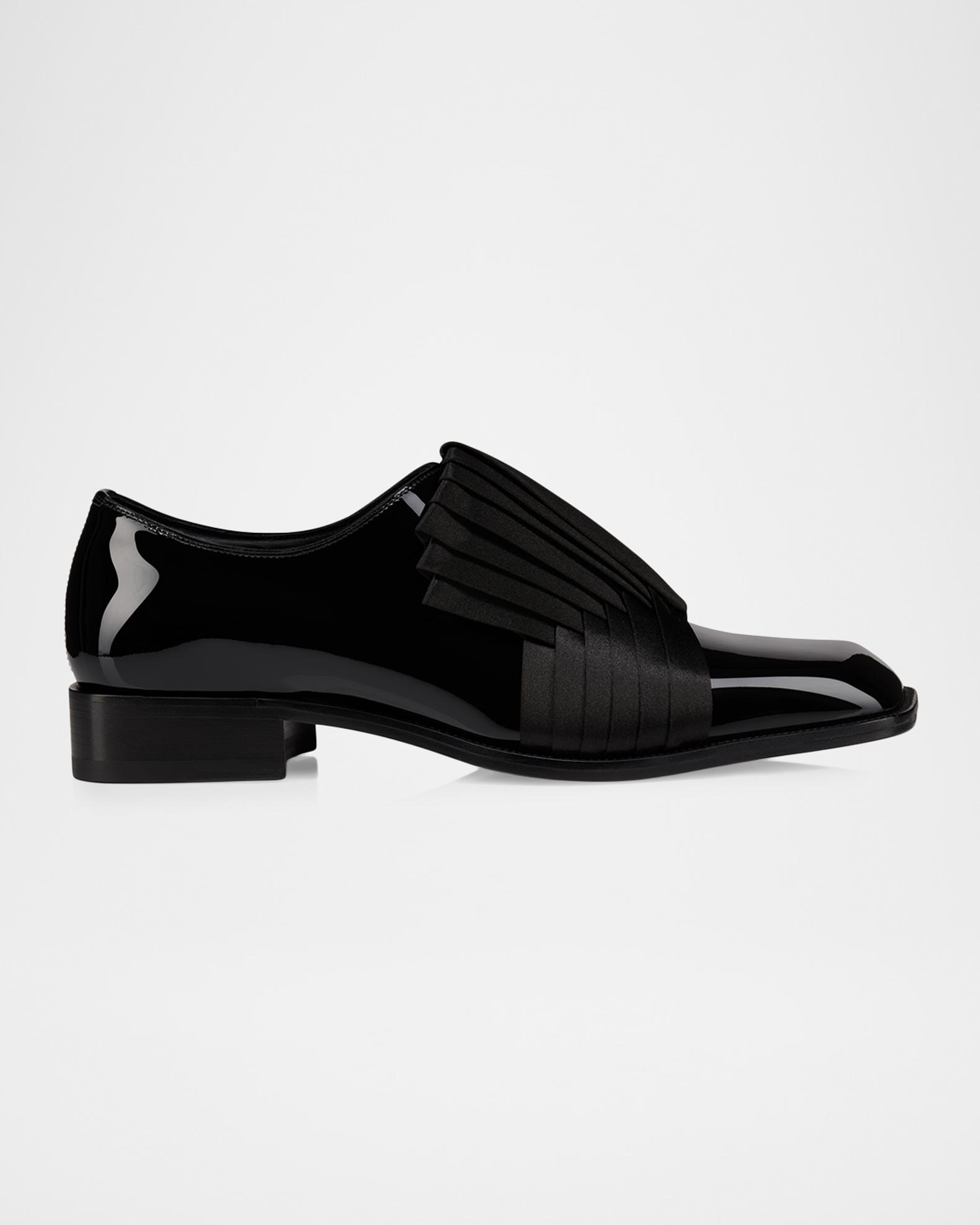Christian Louboutin Black Patent Tassel Slip-On Loafers Christian Louboutin Dandelion Tassel patent leather loafers  main image 2
