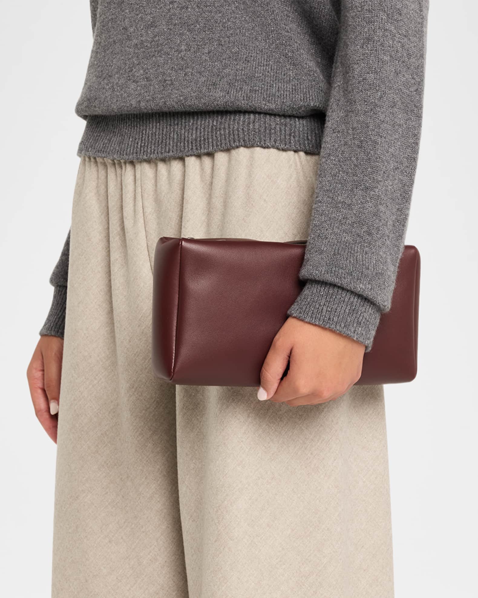 THE ROW Compact Clutch Bag in Nappa Leather | Neiman Marcus