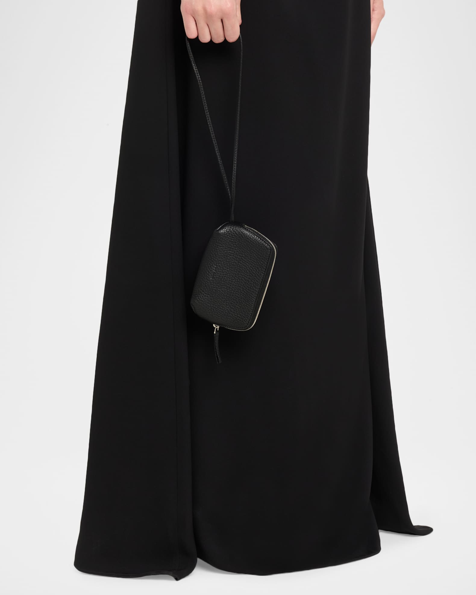 THE ROW Owen Leather Wristlet Pouch | Neiman Marcus