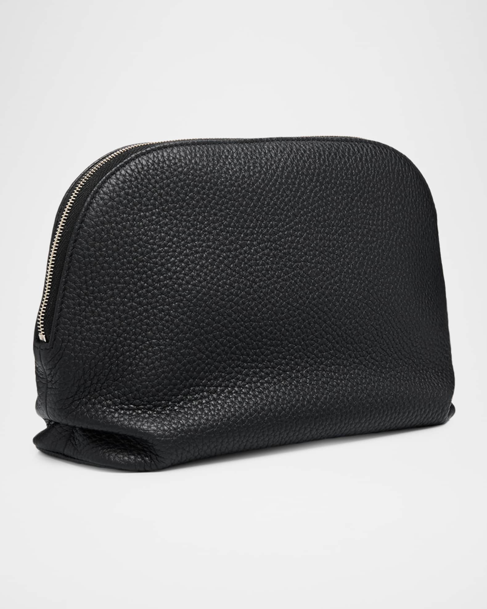 THE ROW Agnes Pebble Leather Zip Clutch | Neiman Marcus