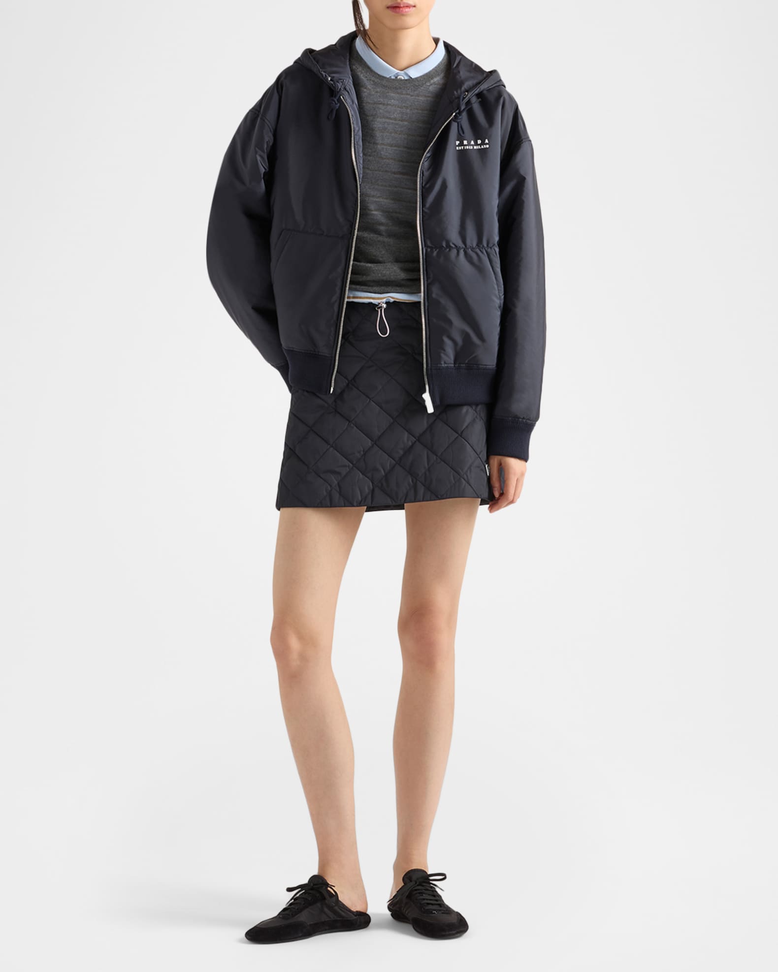 Prada Lightweight Quilted Re-Nylon Mini Skirt | Neiman Marcus