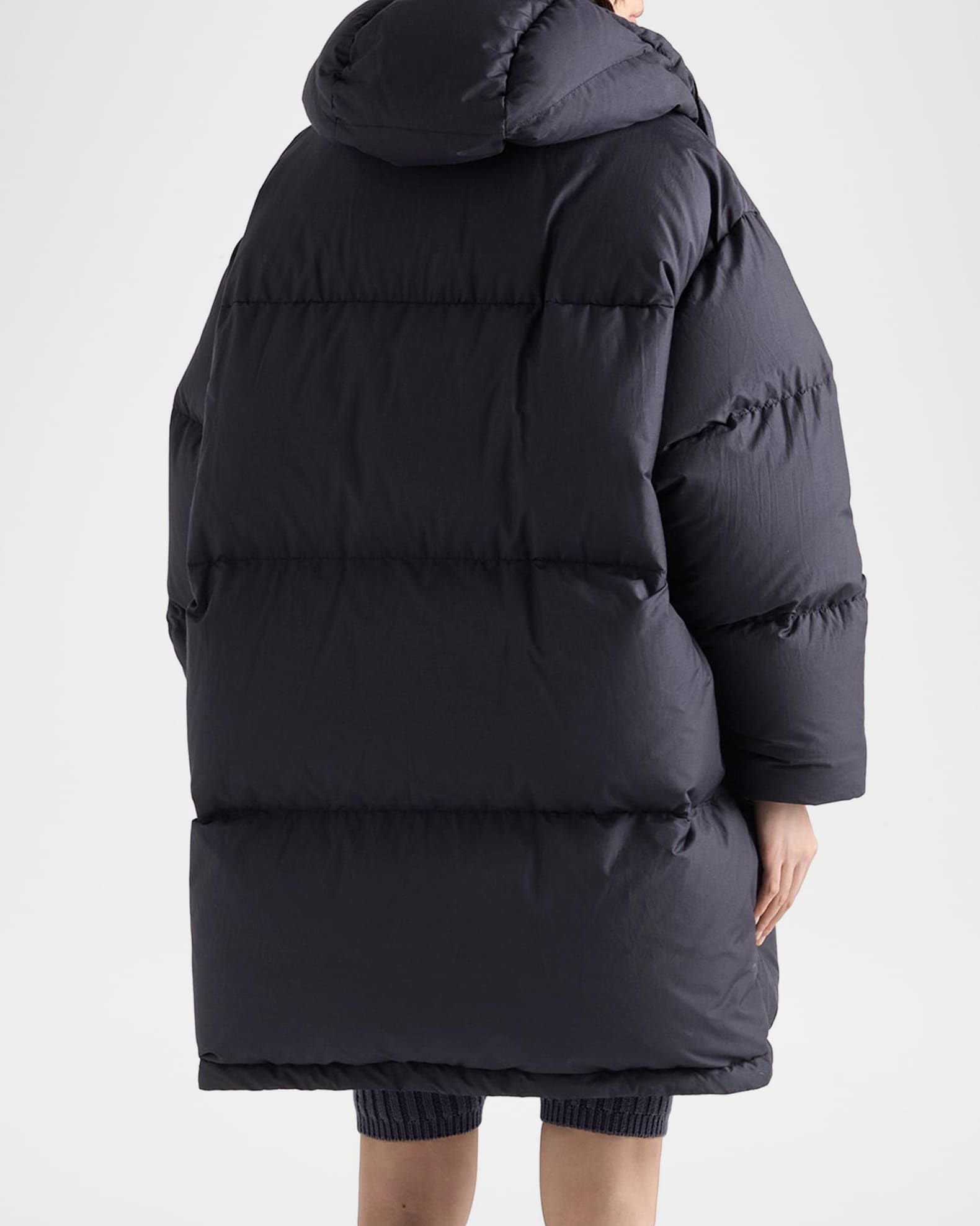 Prada Soft Canvas Oversized Down Parka Jacket | Neiman Marcus