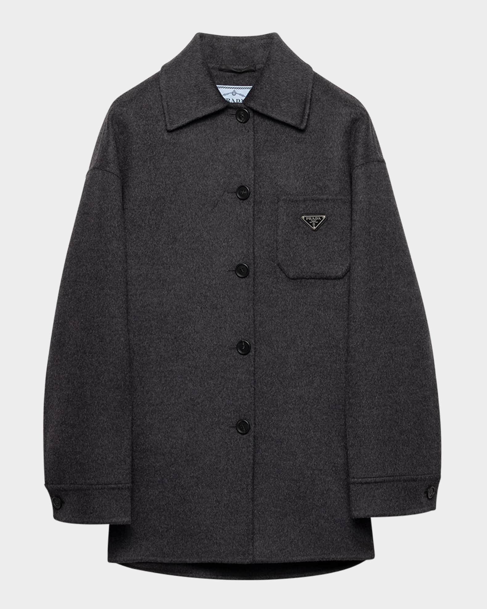 Prada Single-Breasted Double Cashwool Caban Jacket | Neiman
