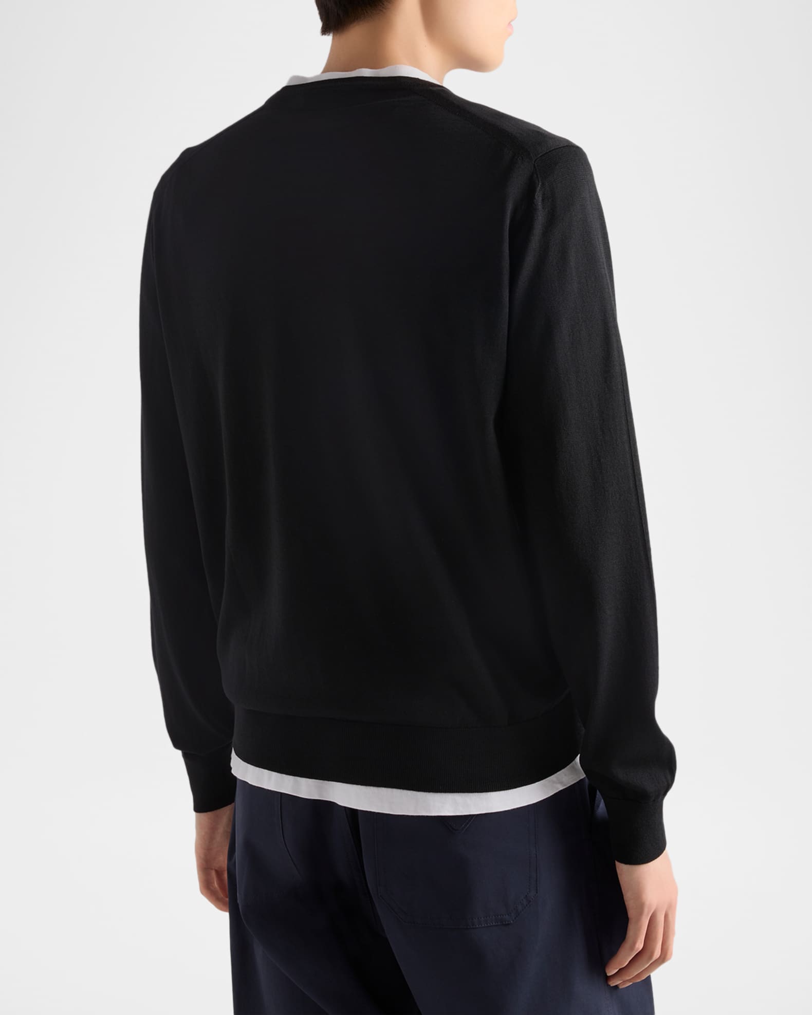 Prada Men's Worsted Wool Crew-Neck Sweater | Neiman Marcus