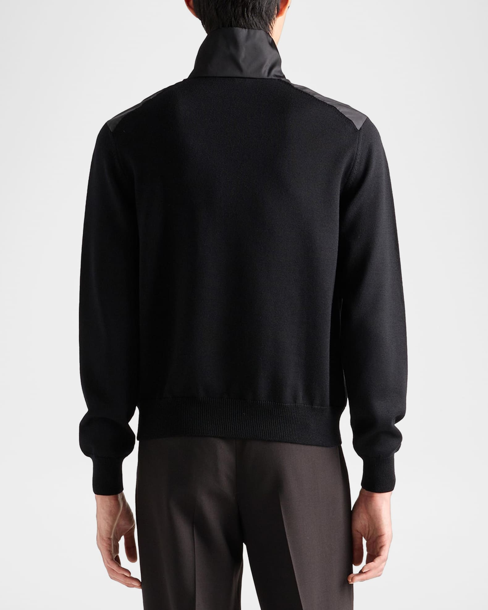 Prada Men's Superfine Wool Half-Zip Cardigan Jacket | Neiman Marcus