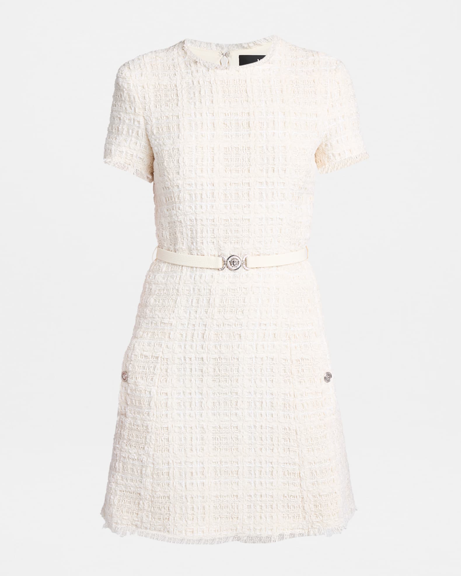 navy blue dress for baby girl EVE TWEED MINI DRESS in BLACK/OFF WHITE